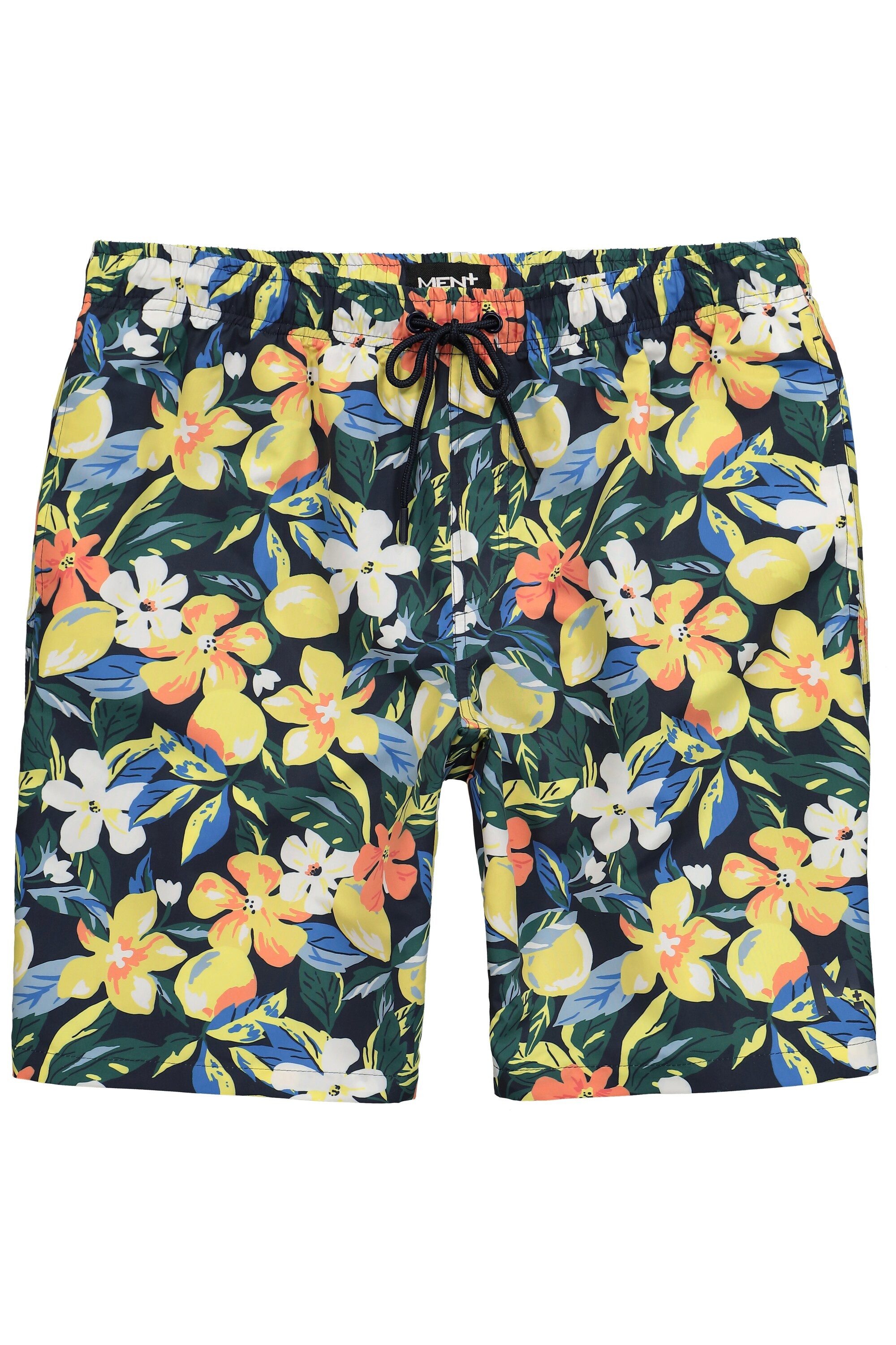 Men Plus Badehose Badeshorts Bauchfit Alloverprint Elastikbund günstig online kaufen