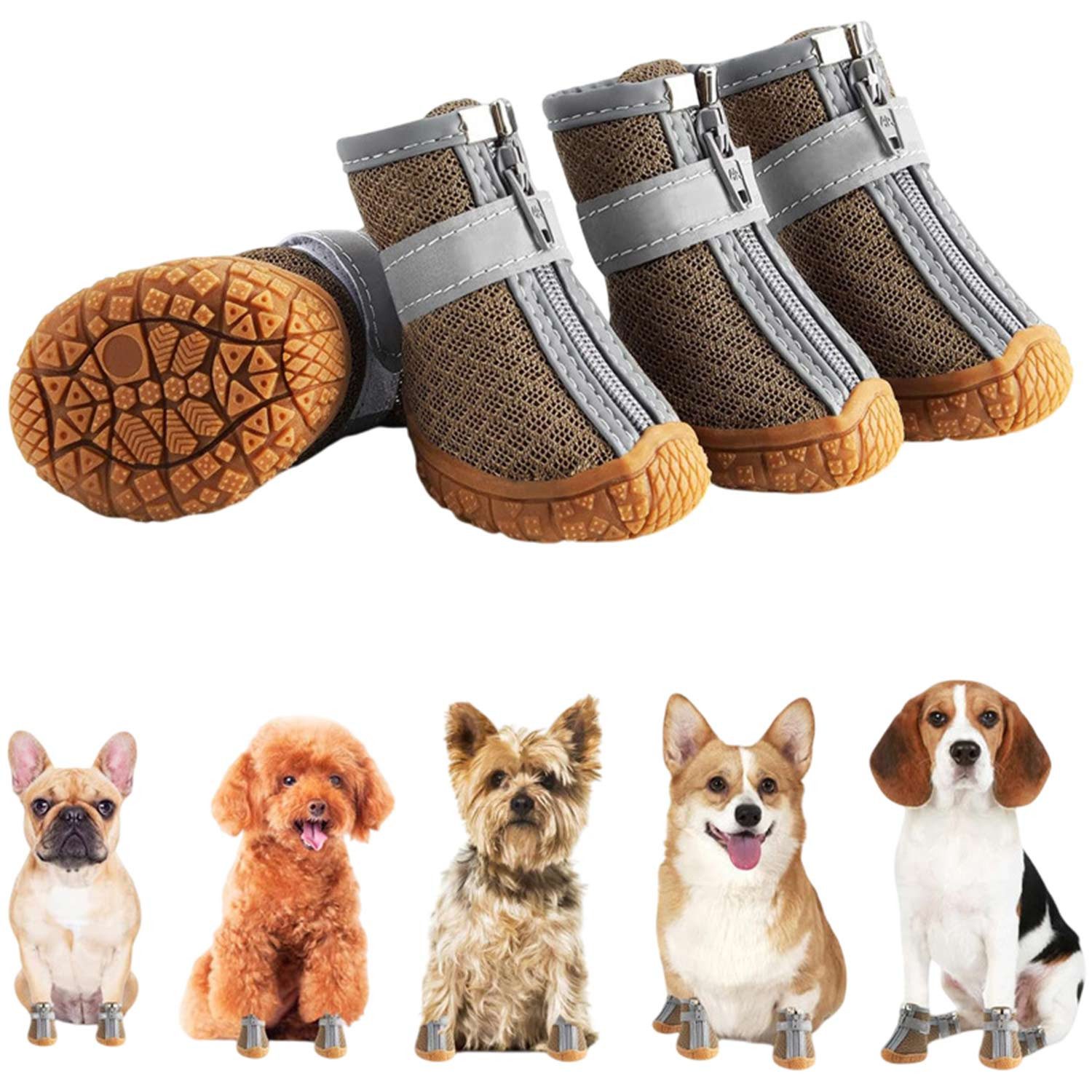 Pfotenschutz Hundeschuhe Pfotenschutz Outdoor mit Reflektorstreifen Klettverschluss
