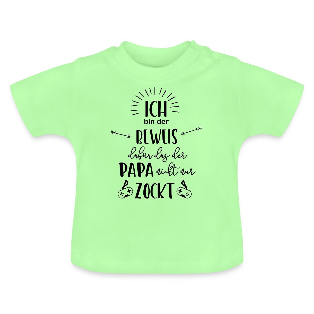 T-Shirt Der Beweis Dass Der Papa Nicht Nur Zockt Baby Bio-T-Shirt mit Rundhals