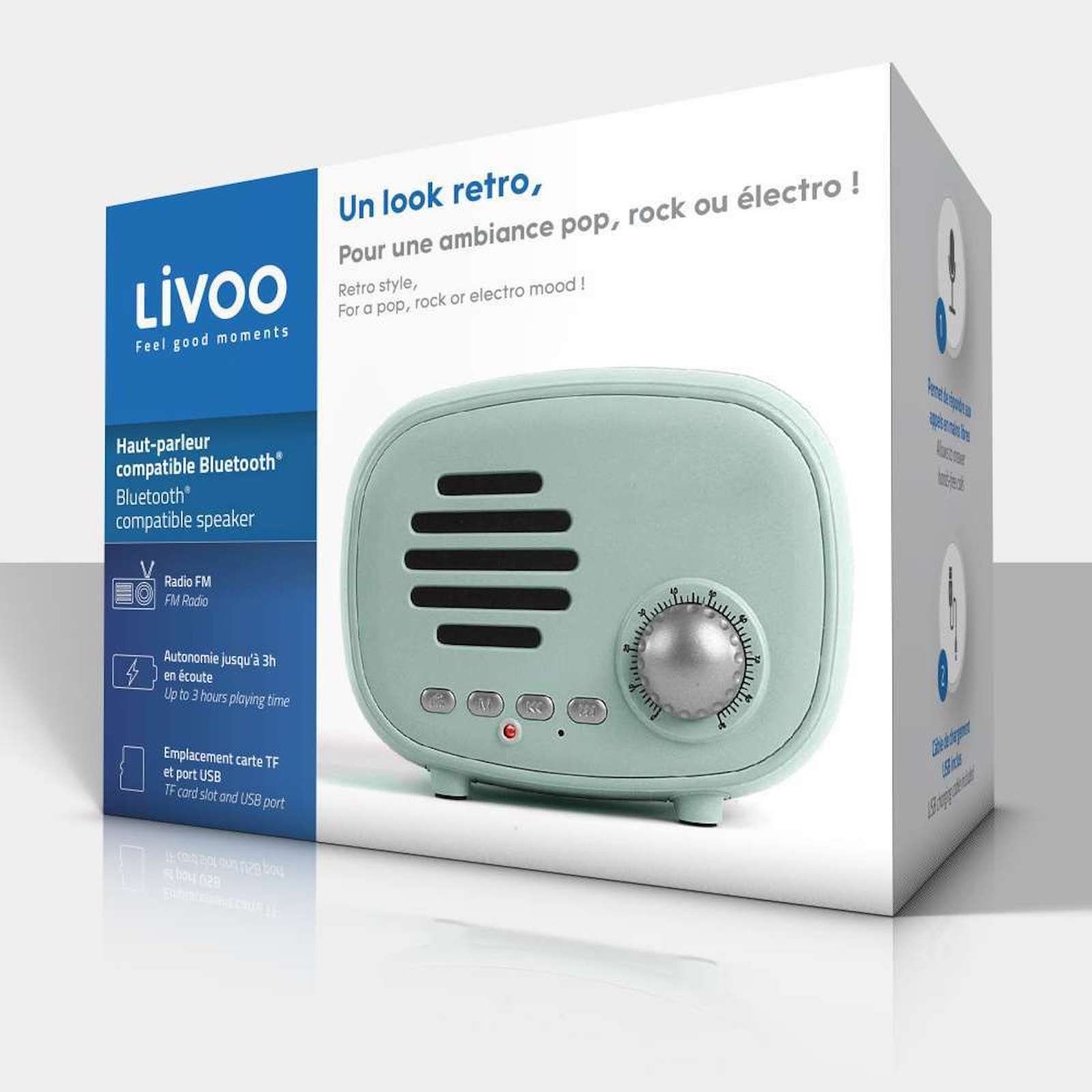 LIVOO LIVOO Lautsprecher Bluetooth FM-Radio USB-Anschluss Mini-Retro Akku  Lautsprecher