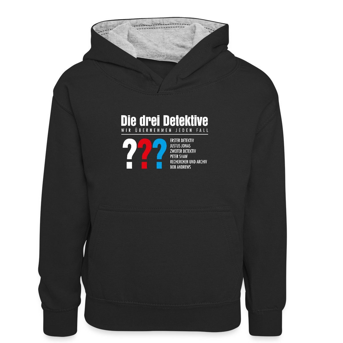 Hoodie Die Drei Fragezeichen Detektive Visitenkarte Kinder Kontrast-Hoodie