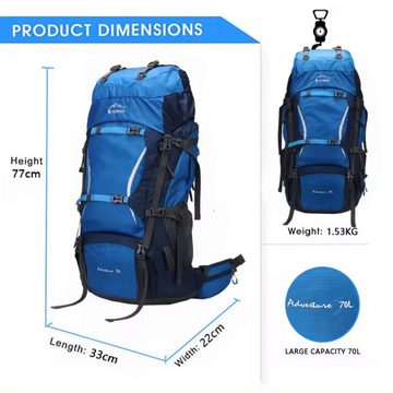 SHG Trekkingrucksack ⌂ Tourenrucksack Alpinrucksack Wanderrucksack Bergsteigerrucksack (Trekkingrucksack Hochtourenrucksack Freizeitrucksack, Farbe: Rot, Rucksack Sportrucksack Reiserucksack Kletterrucksack), Rucksack Sportrucksack Reiserucksack Kletterrucksack