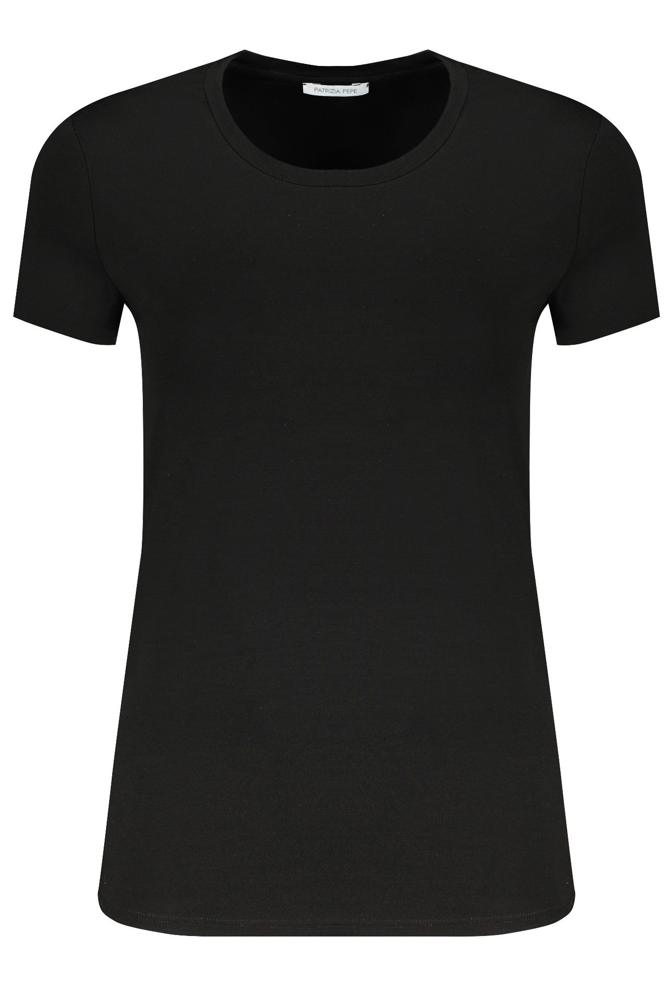 Patrizia Pepe T-Shirt Elegantes Schwarzes Damen T-Shirt mit Strass &