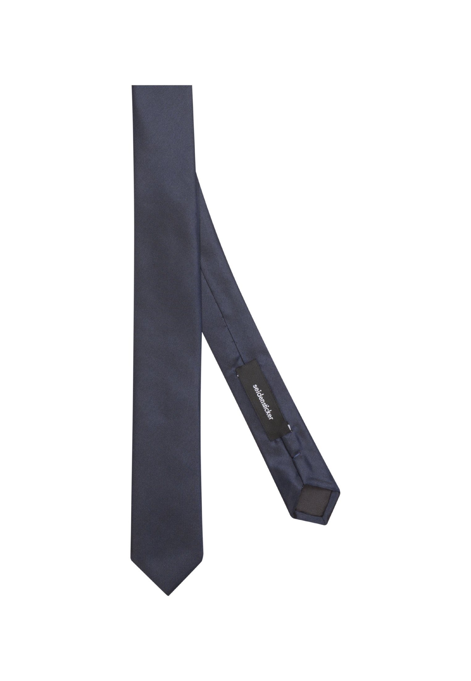 (5cm) Schmal Krawatte Slim Blau Uni seidensticker