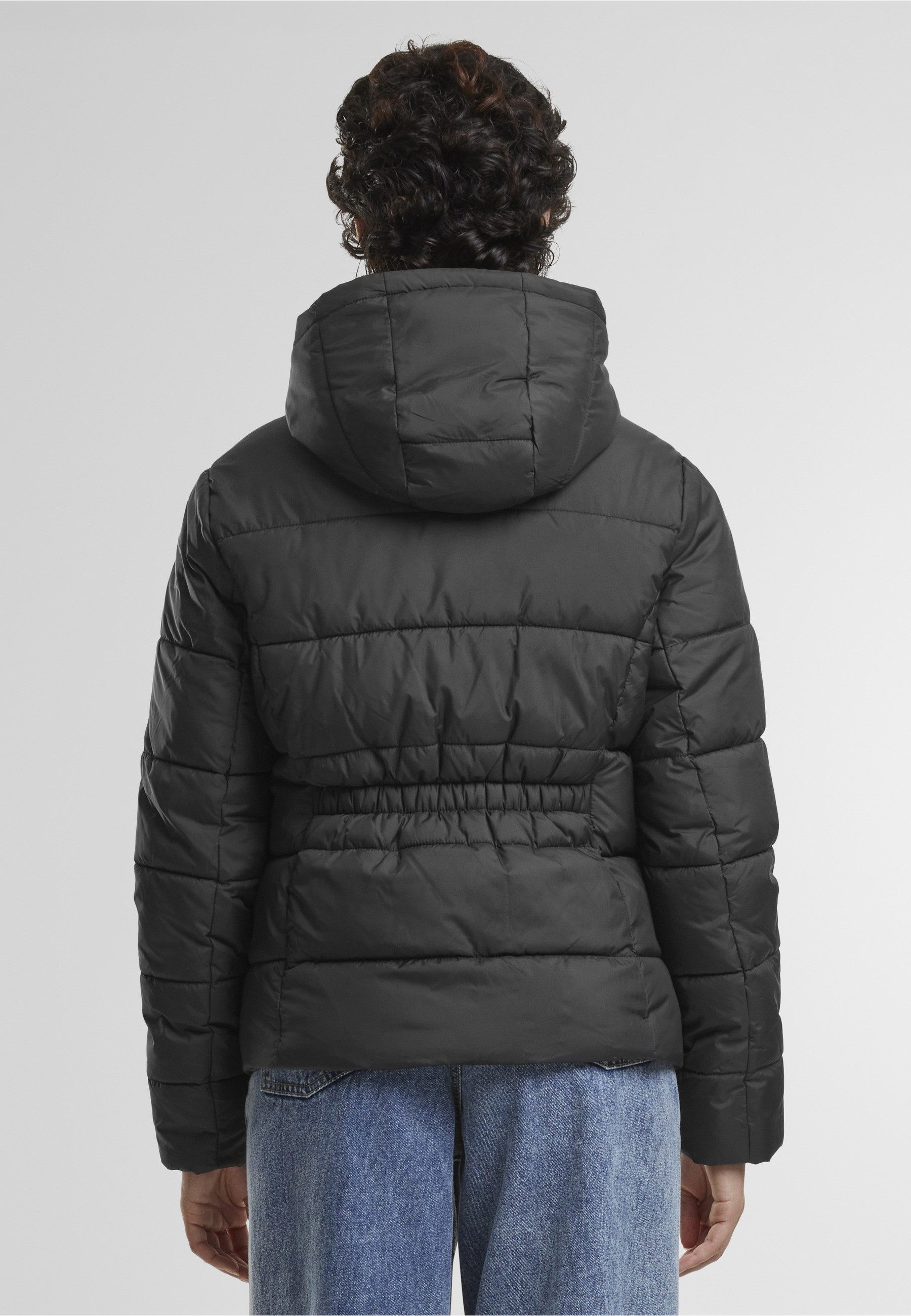 URBAN CLASSICS Winterjacke Urban Classics Ladies Short Puffer Jacket With Hood (1-St)