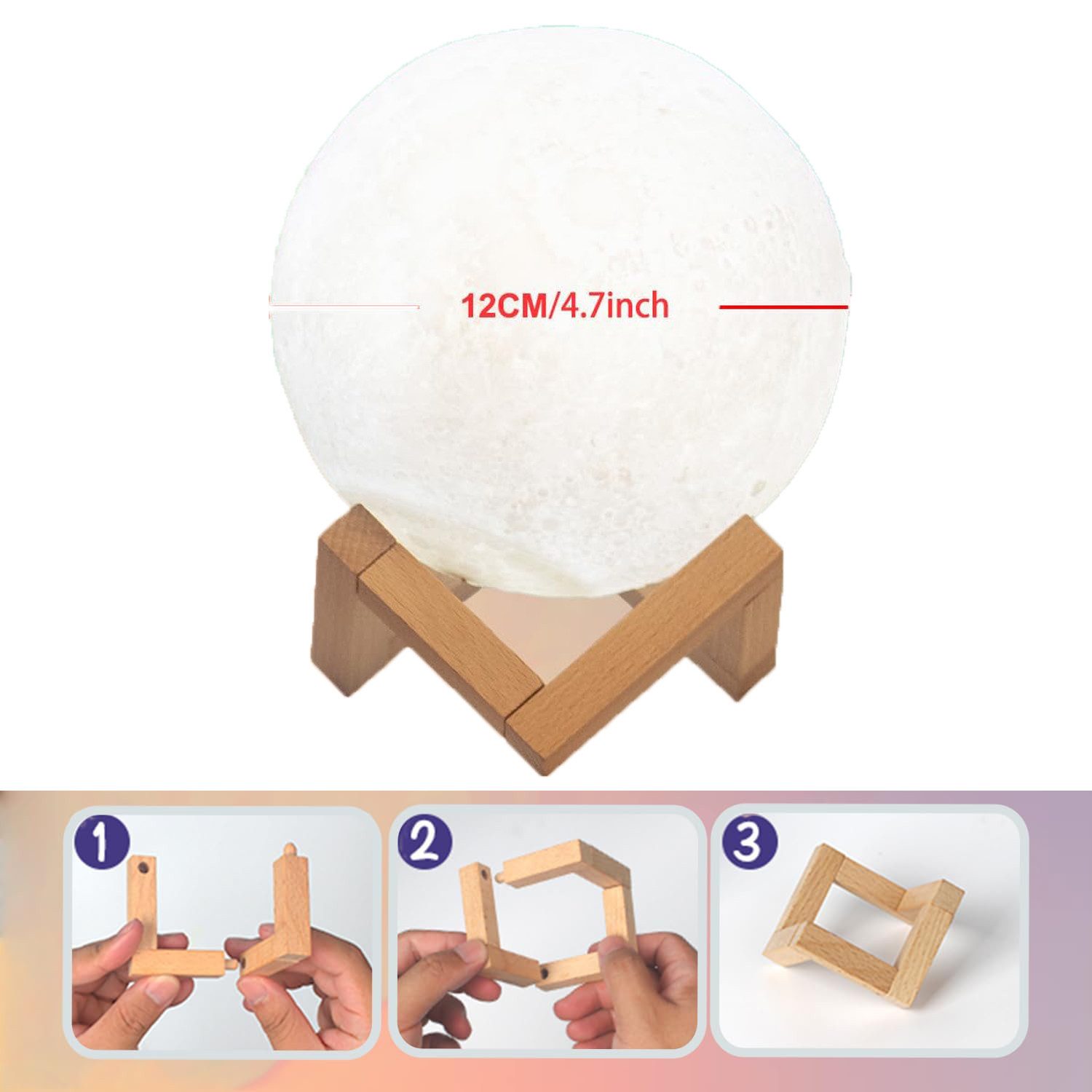 SinLaw LED Nachtlicht LED Nachtlicht DIY Planet Lampe, Mondlampe Malerei Kit, Mond-Nachtlampe, Basteln