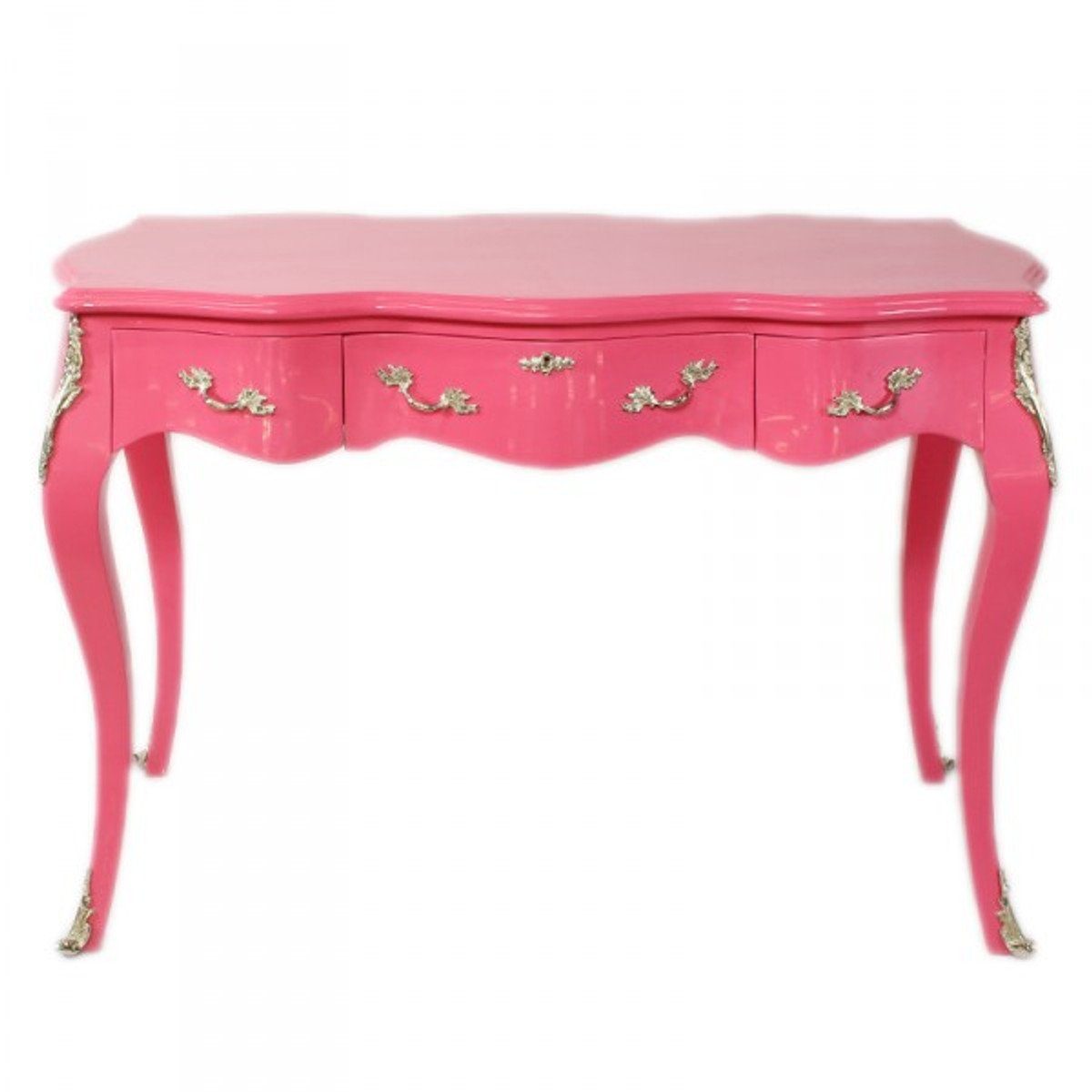 Casa Padrino Schreibtisch Barock Schreibtisch Sekretär / Konsole Pink 120 x 60 x H80 cm - Luxus Möbel