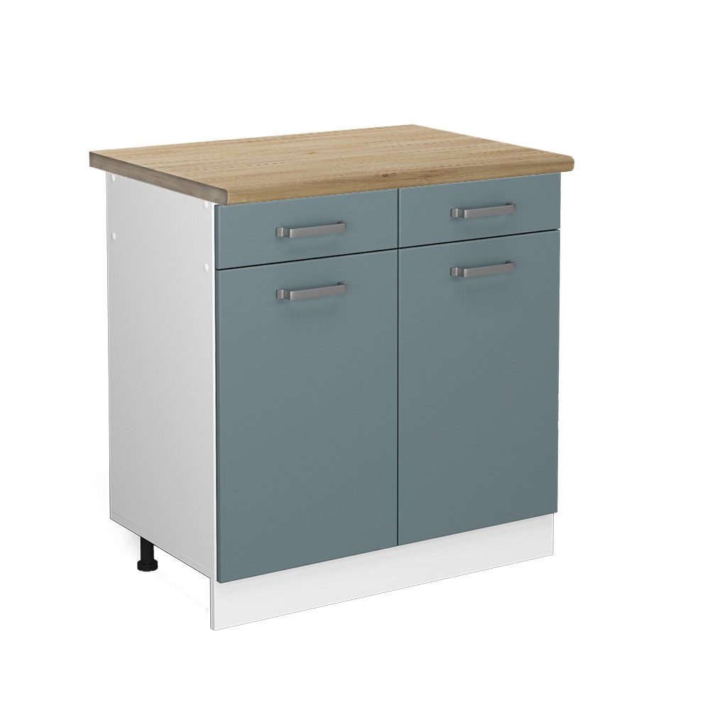 Vicco Unterschrank R-Line, Blau-Grau/Weiß, 80 cm, günstig online kaufen