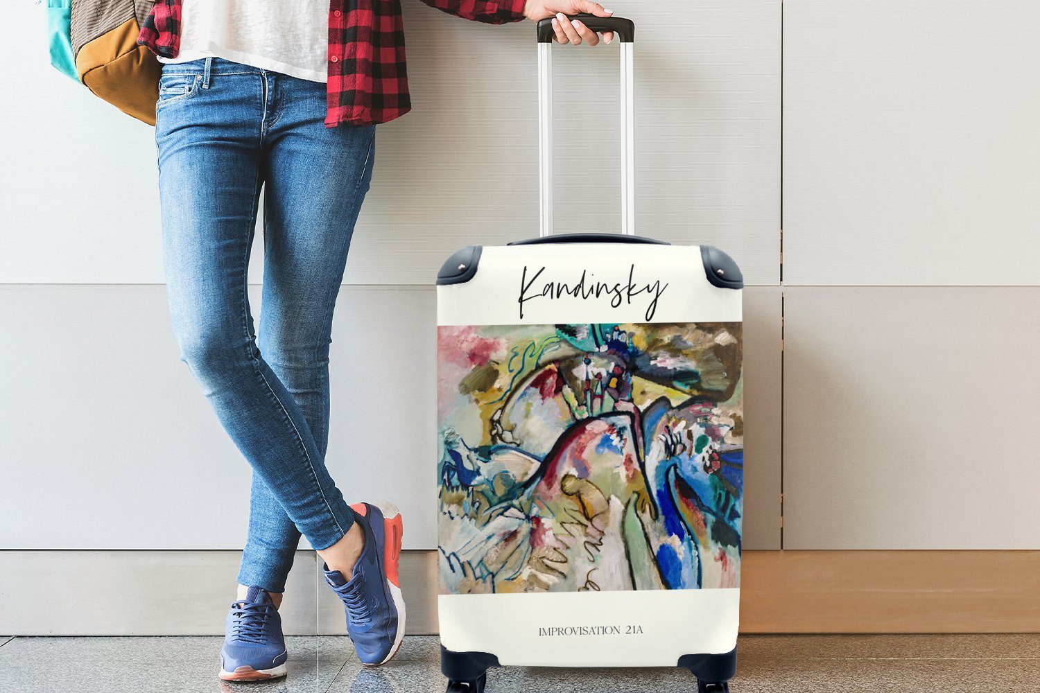 Kunst 4 - Handgepäckkoffer Reisetasche Trolley, Kandinsky, MuchoWow Rollen, Abstrakt Ferien, rollen, mit Handgepäck für - Reisekoffer