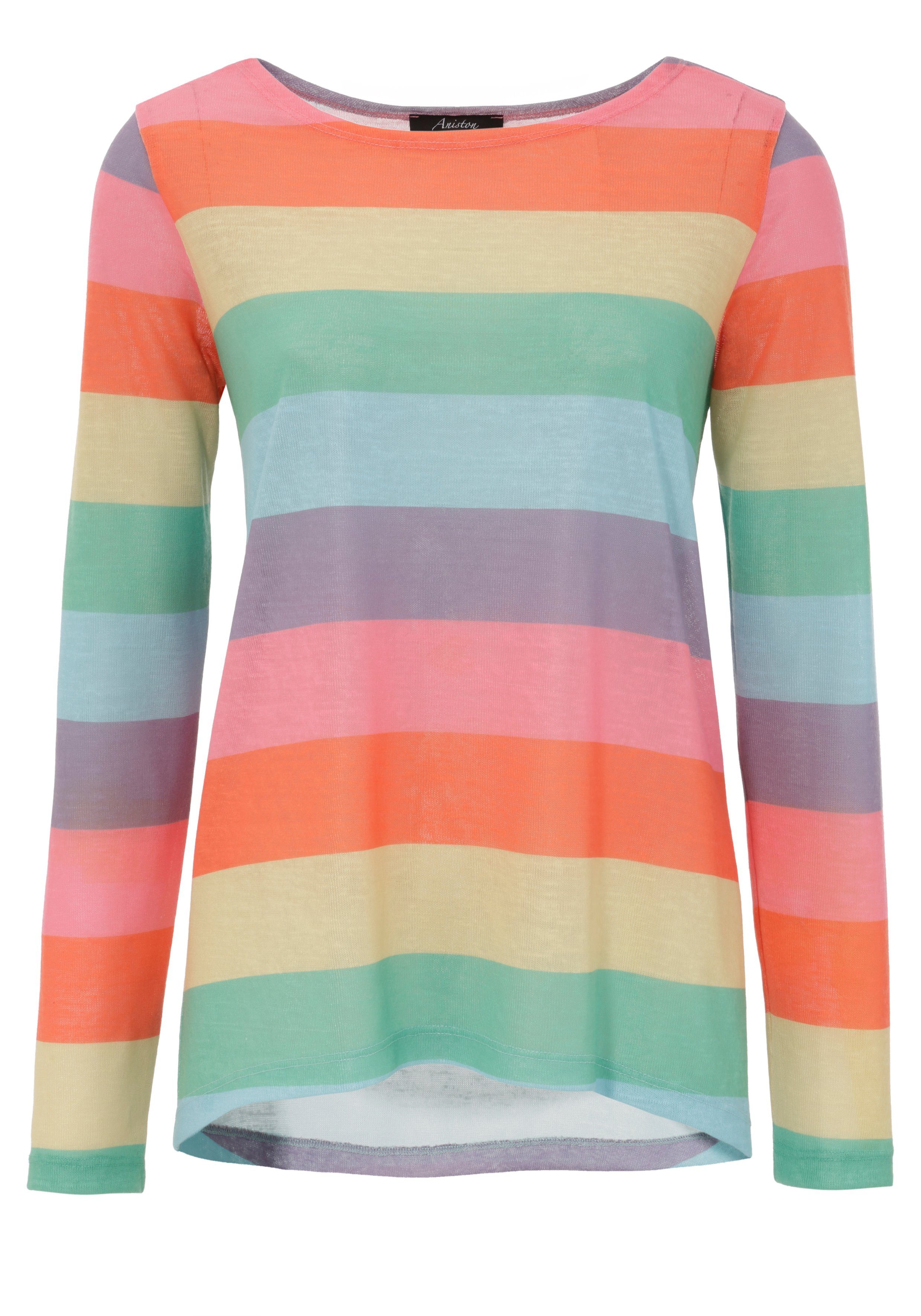 Aniston CASUAL Langarmshirt mit farbstarken Streifen – Bild 4 von 5