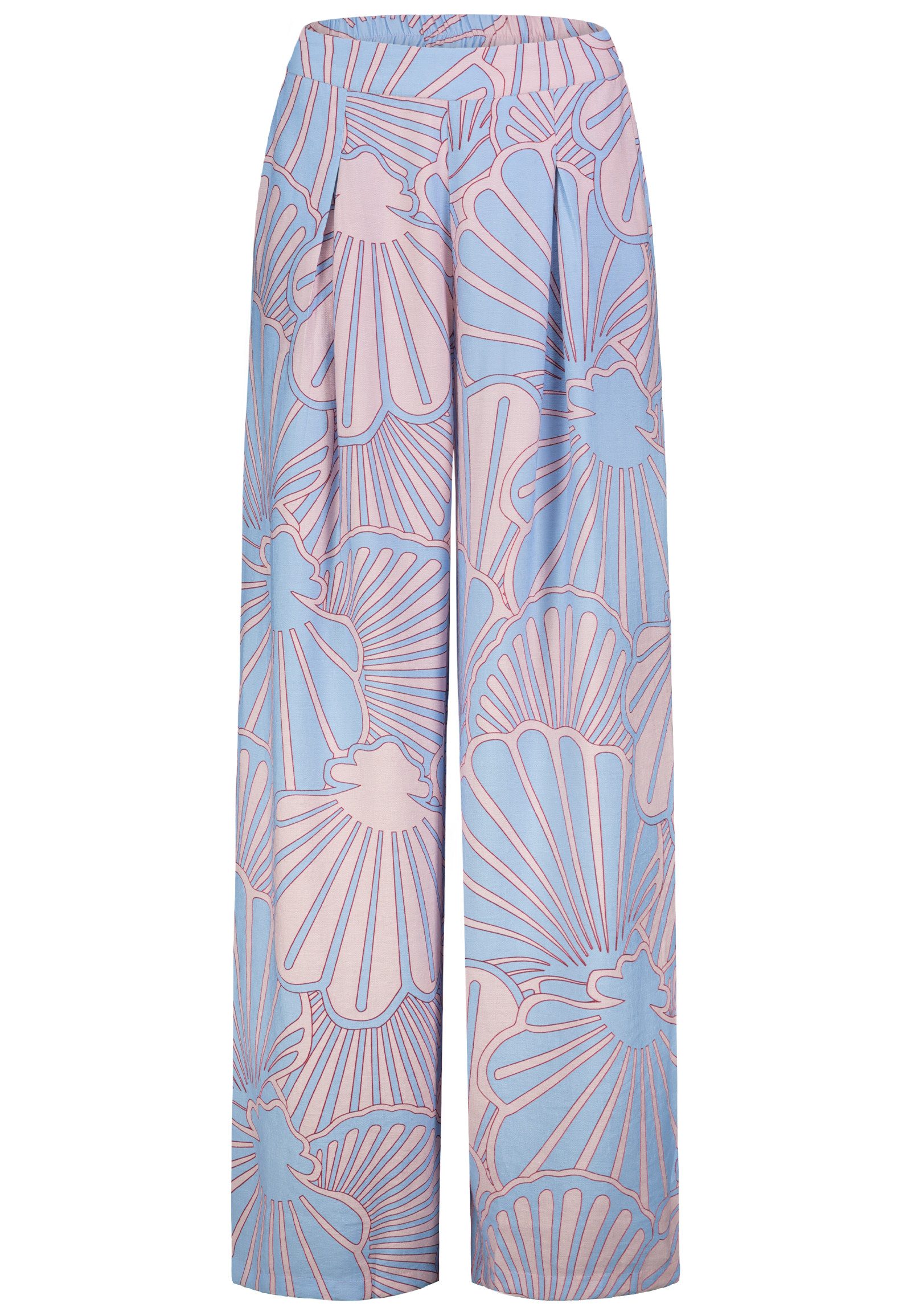 SUBLEVEL Chinos Damen Luftige Sommerhose Freizeit Weit geschnitten Stoff Palazzo-Hose