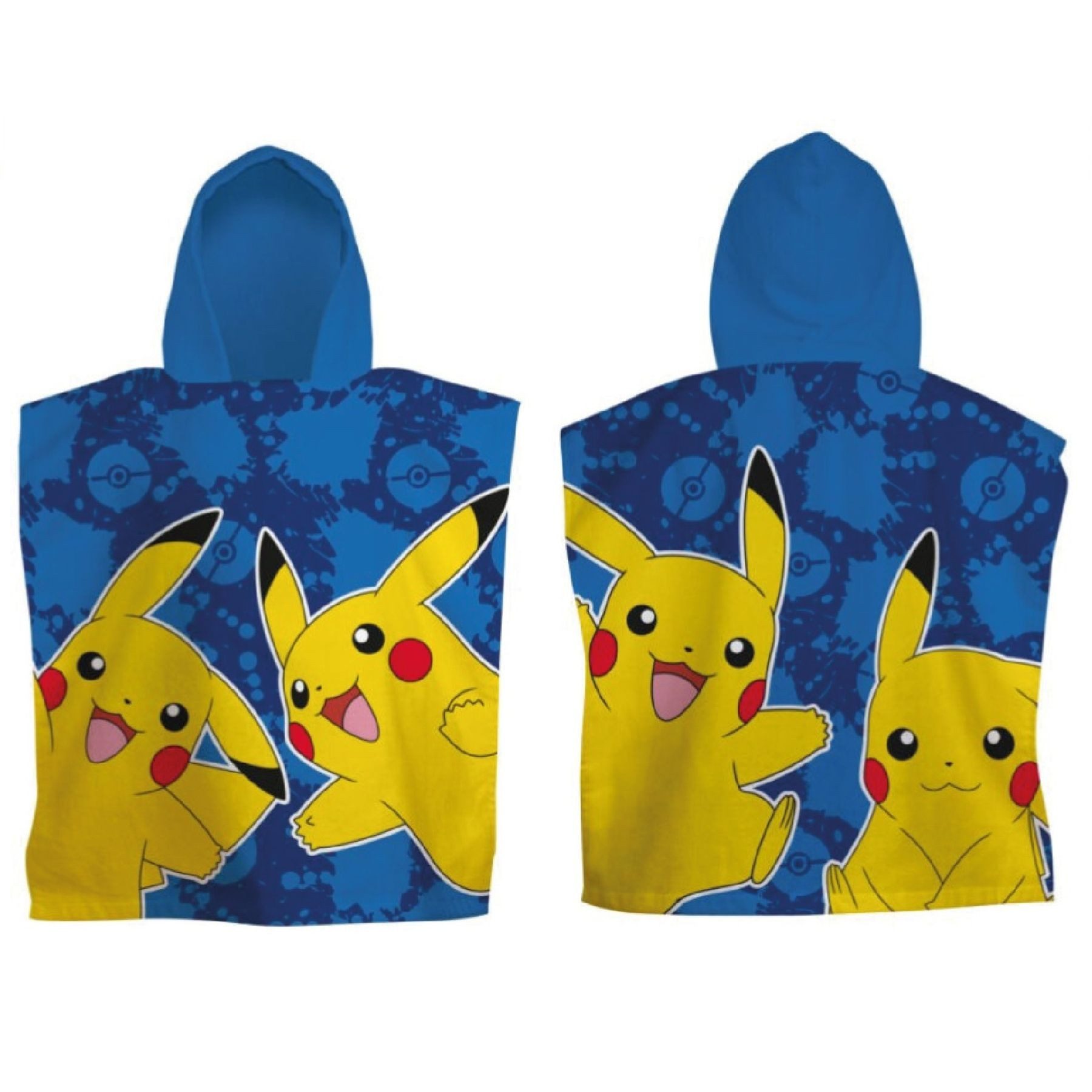 POKÉMON Badeponcho 100 x 50 cm Mikrofaser Pikachu Bade Poncho, ab 3 Jahren