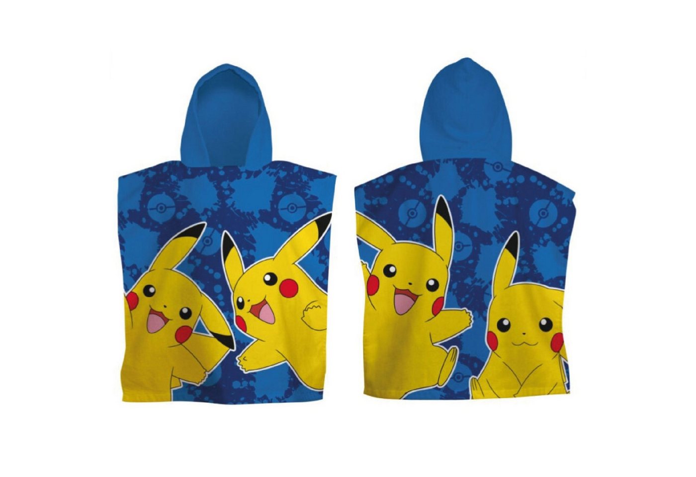 POKÉMON Badeponcho 100 x 50 cm Mikrofaser Pikachu Bade Poncho, ab 3 Jahren