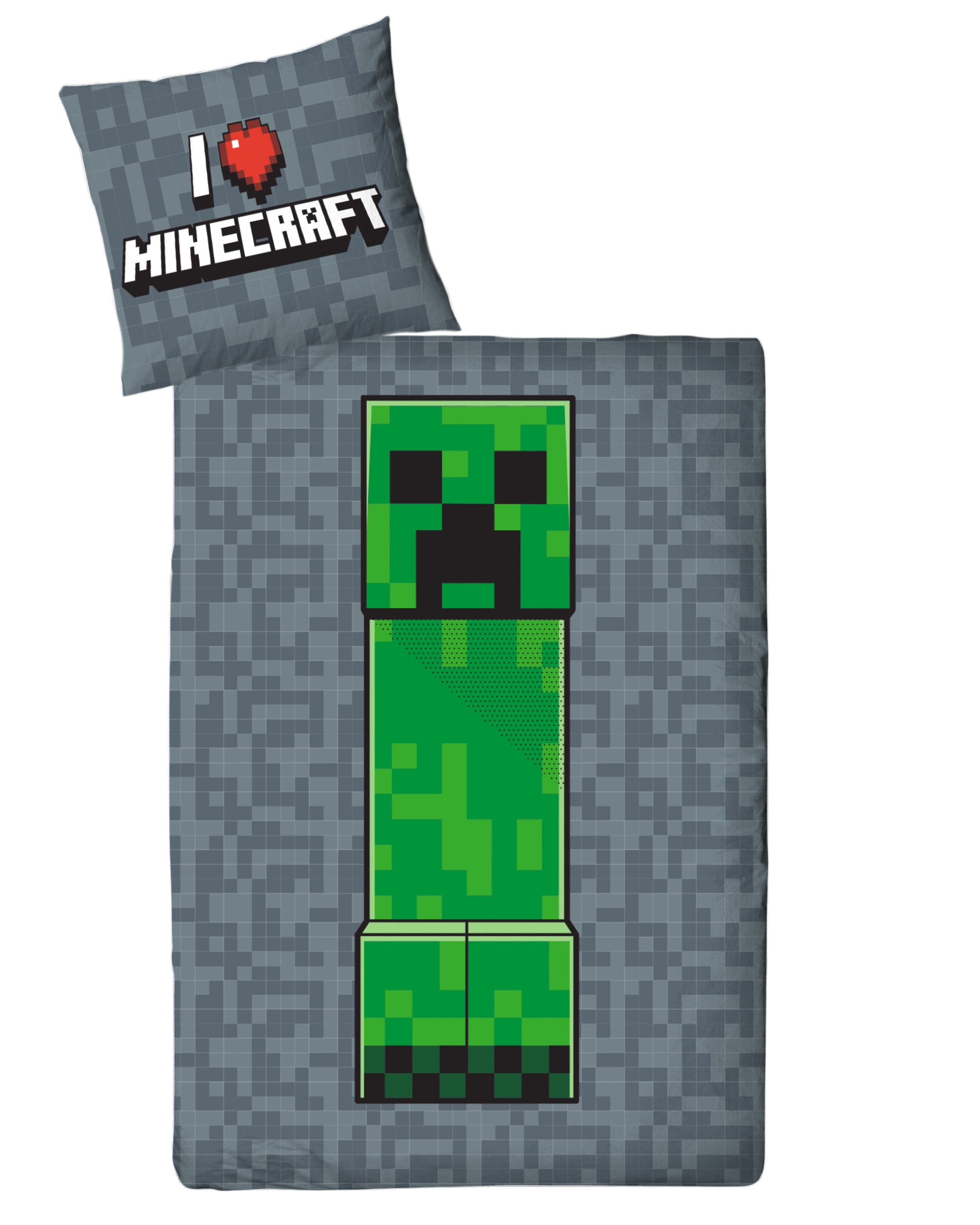 MTOnlinehandel Kinderbettwäsche Minecraft 135x200 + 80x80 cm 100% Baumwolle günstig online kaufen