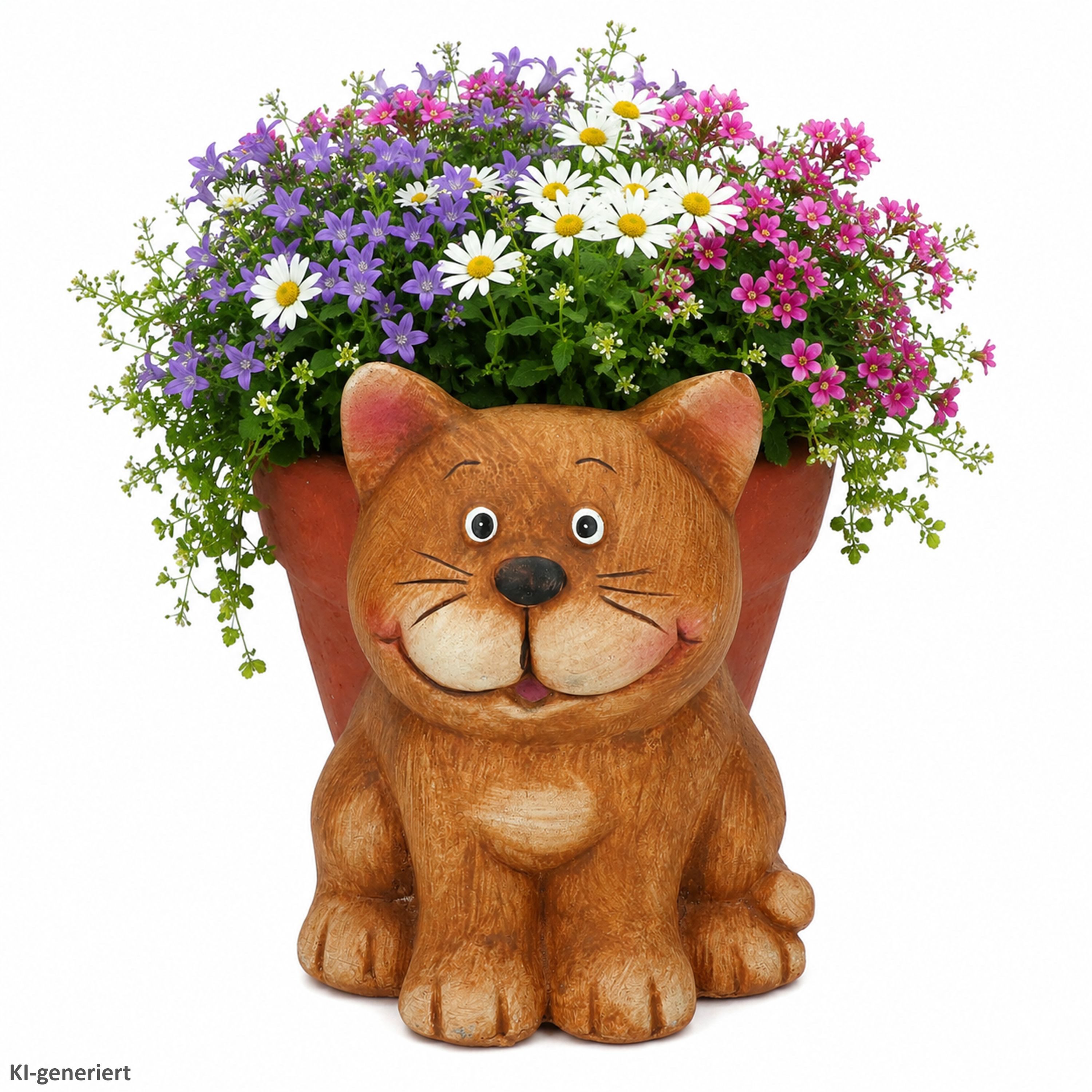 MamboCat Pflanzschale Übertopf Chrissi Katze Blumen Pflanze Magnesiumoxid innen Ø16cm Garten