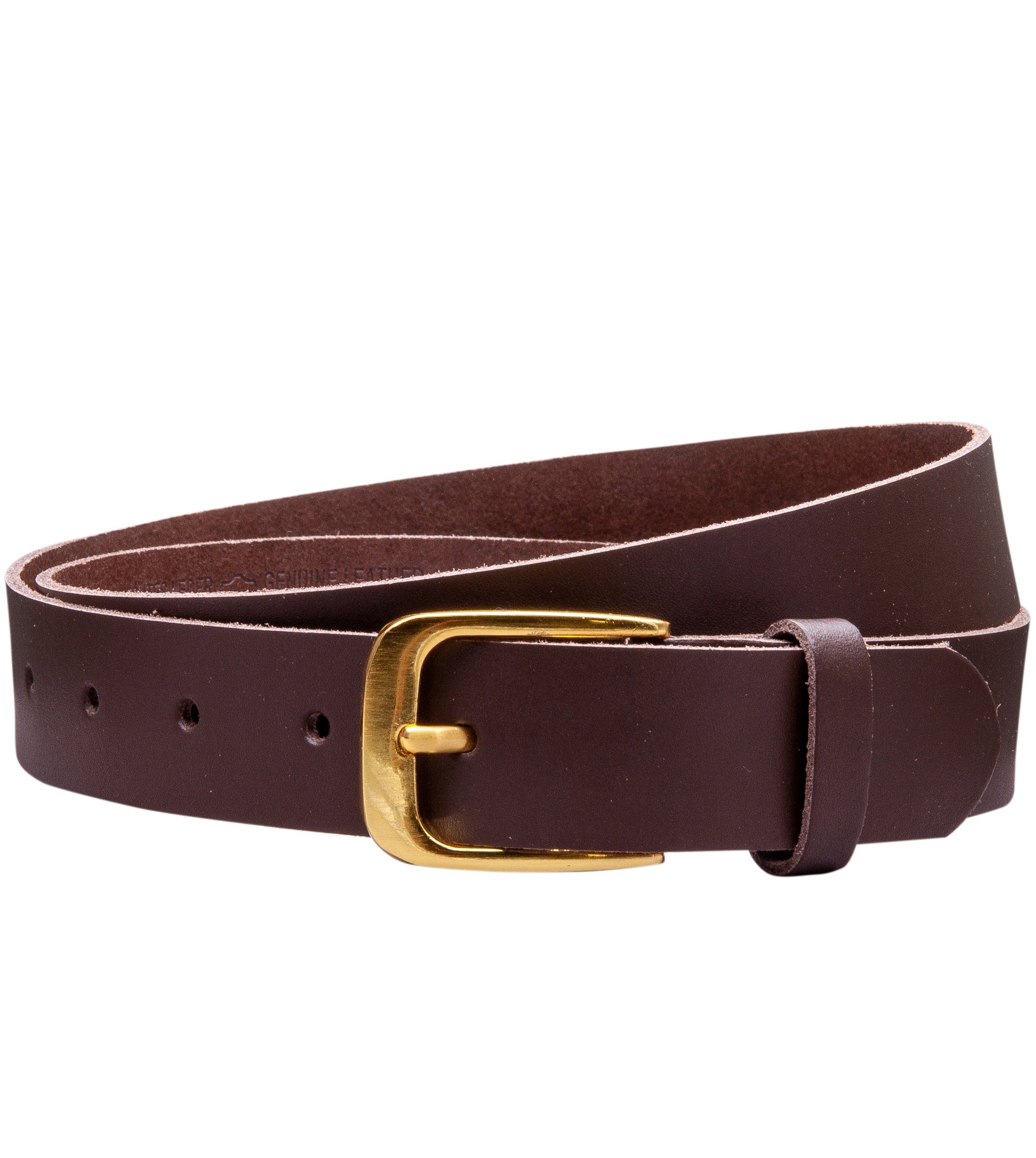 COLOGNEBELT Ledergürtel OM316-SL-Dunkelbraun MADE IN GERMANY, Dunkelbraun Kürzbar, 100 % Echtleder, Aus einem Stück, Unisex