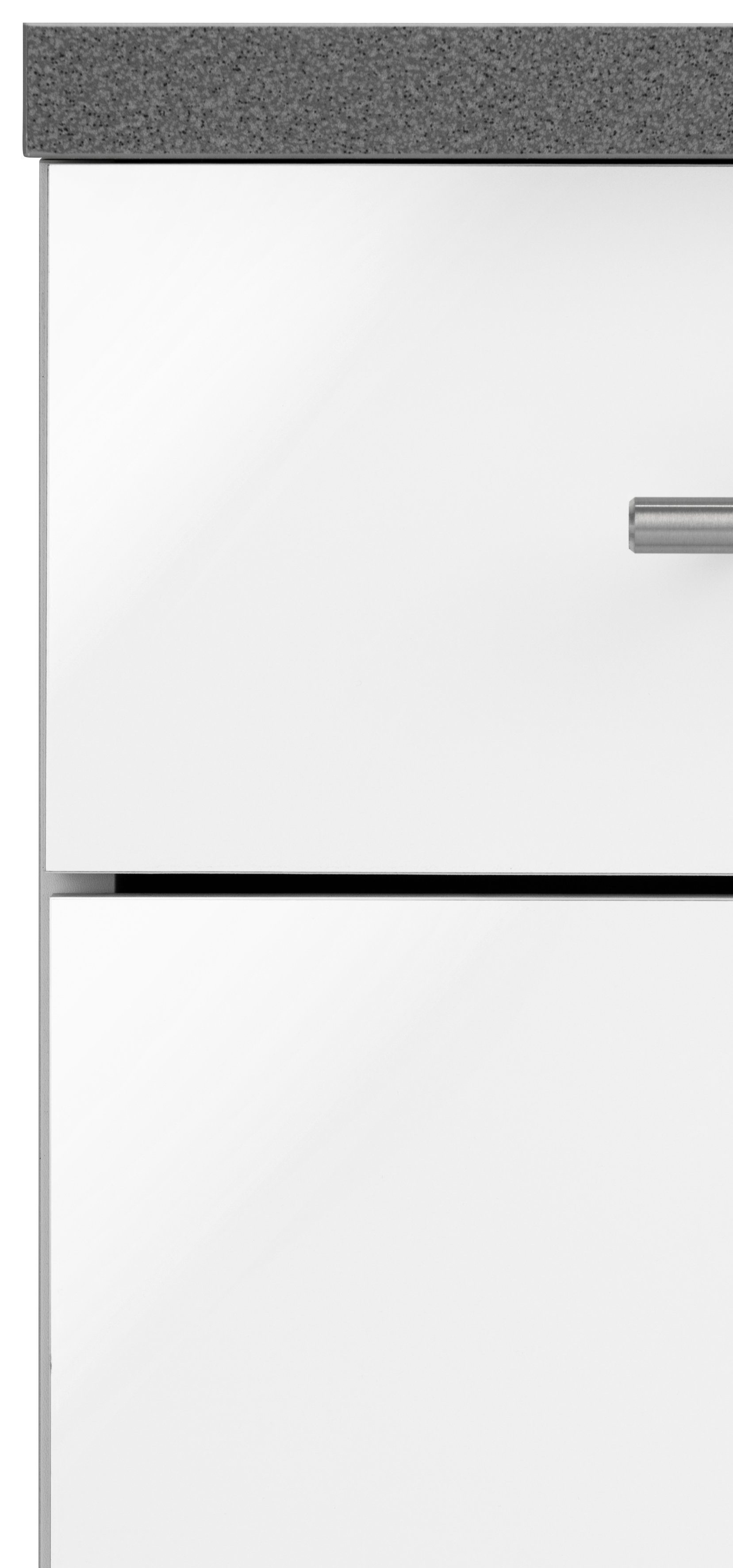 wiho Küchen Unterschrank Cali Arbeitsplatte: cm Glanz, Weiß Weiß Korpus: breit Front: 100 Grau Granit | Weiß