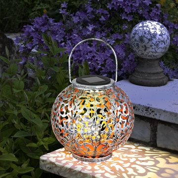 Globo Gartenleuchte, LED-Leuchtmittel fest verbaut, Warmweiß, Solar Lampe Outdoor Solarleuchte orientalisch LED Solar Laterne Außen