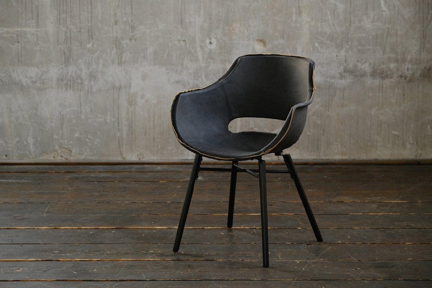 ZAJA, Farben schwarz KAWOLA Echtleder verschiedene Esszimmerstuhl Stuhl