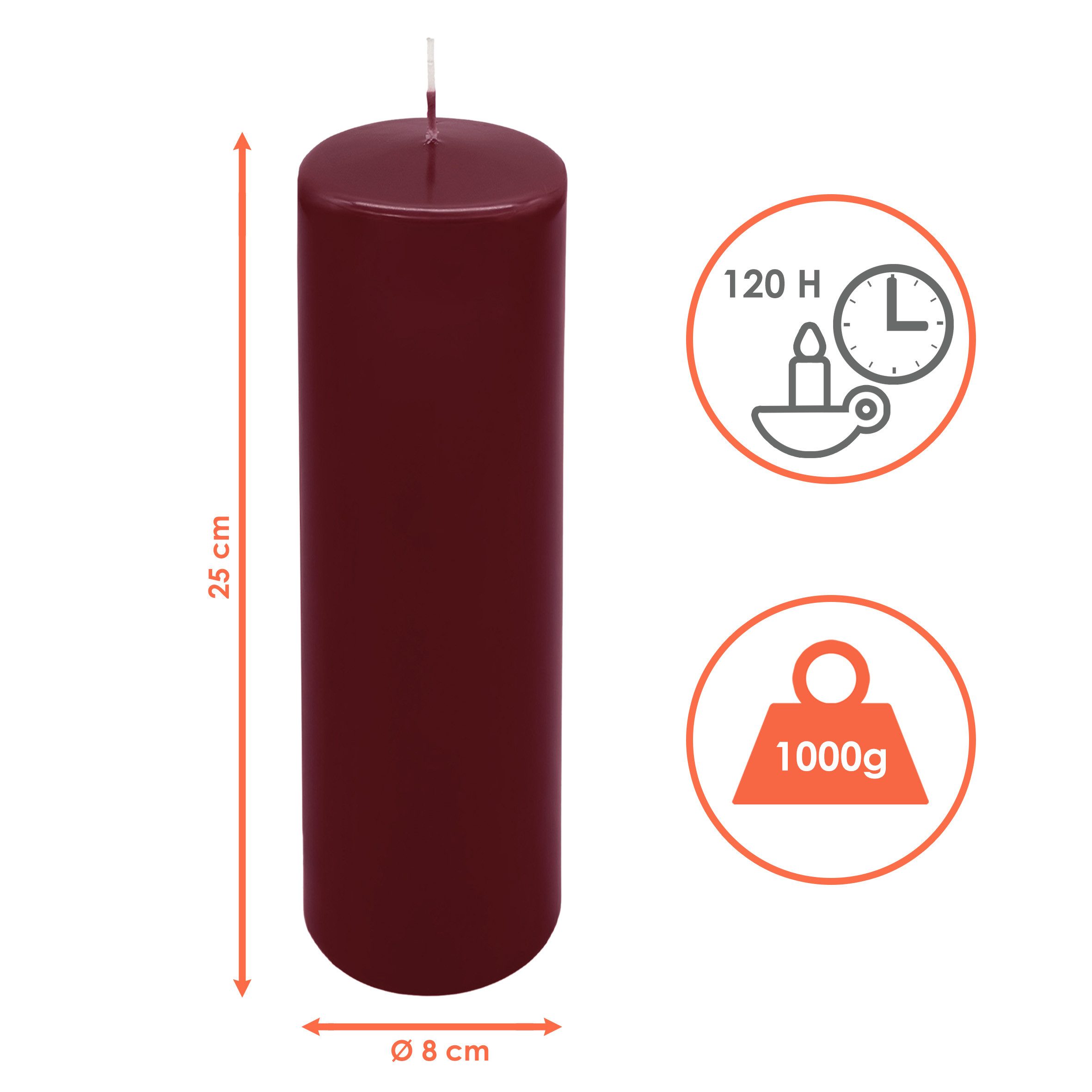 Spetebo Stumpenkerze XL Laternen Kerze bordeaux günstig online kaufen