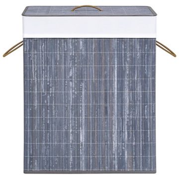 vidaXL Wäschekorb Bambus-Wäschekorb mit 2 Fächern Grau 100 L (1 St)