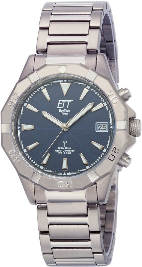 ETT Funkuhr Alaska, EGT-11356-20M, Armbanduhr, Herrenuhr, Datum, Solar