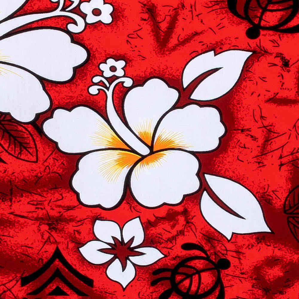 Hawaiihemdshop.de Hawaiihemd Hawaii Hemd Herren Baumwolle Kurzarm Hawaiihemd mit Blüten