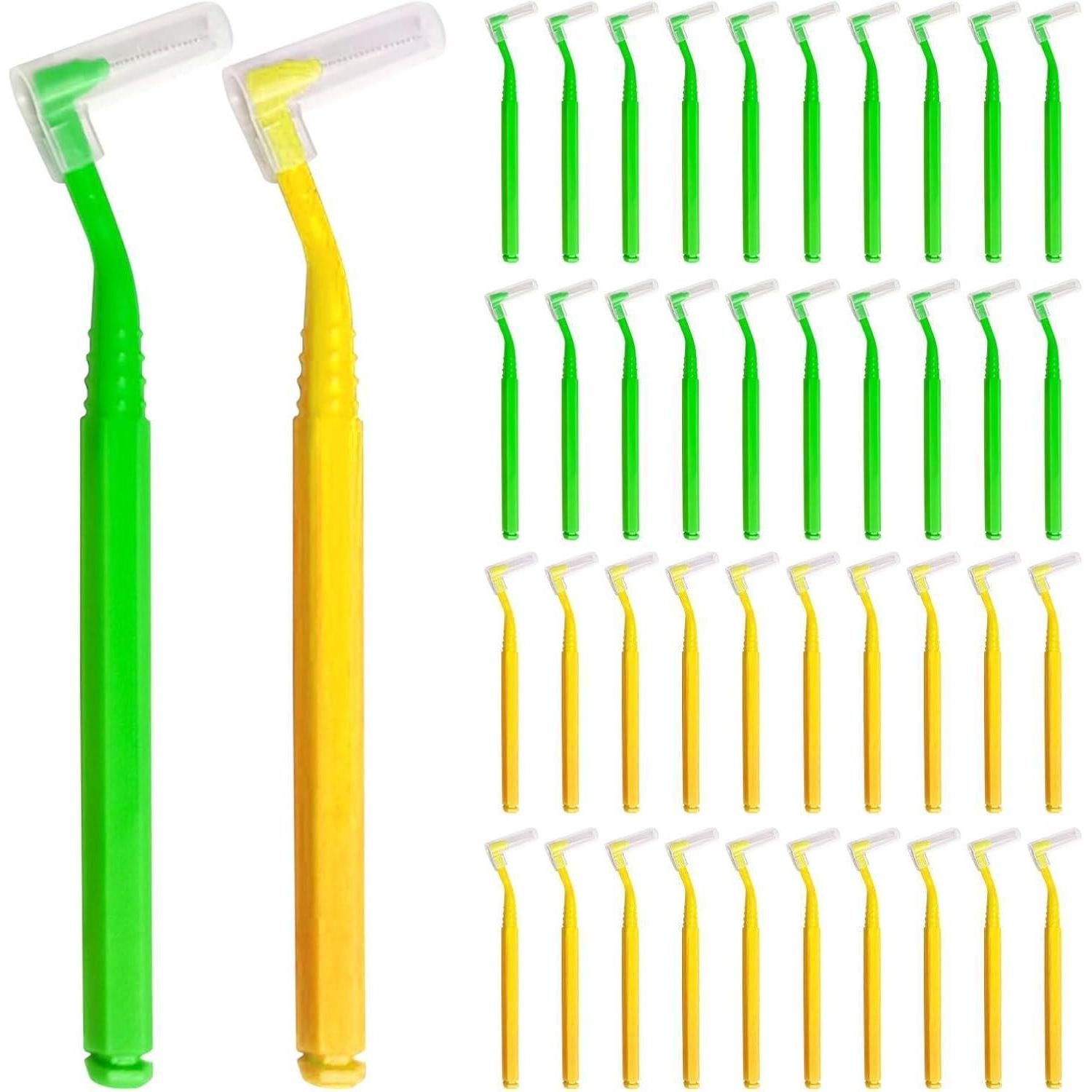 LuxusKollektion Interdentalbürsten 40 Stück L-förmige Interdentalbürste Zahnreinigung Zwischenräume
