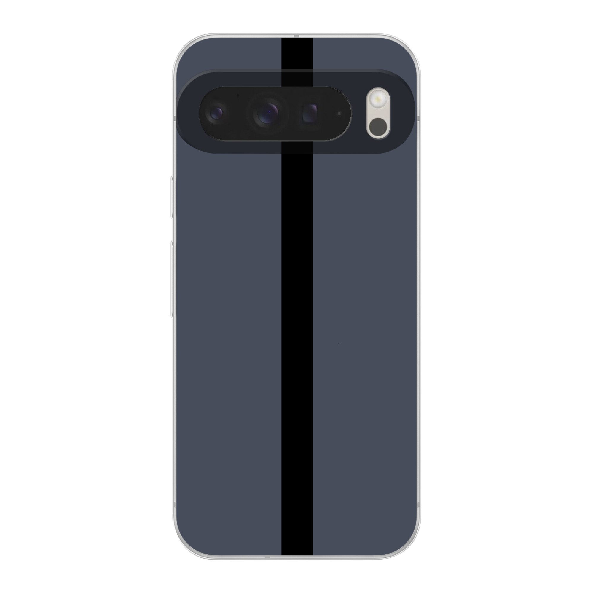 MuchoWow Handyhülle für Google Pixel 9 Pro XL Blau - Schwarz - Gestreift - Minimalistisch, Handy Case, Silikon, Bumper Case Dünn