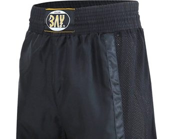 BAY-Sports Sporthose Netz Kickboxhose Hose Short Kickboxen Kampfsport schwarz uni Kampfsporthose Kinder und Erwachsene