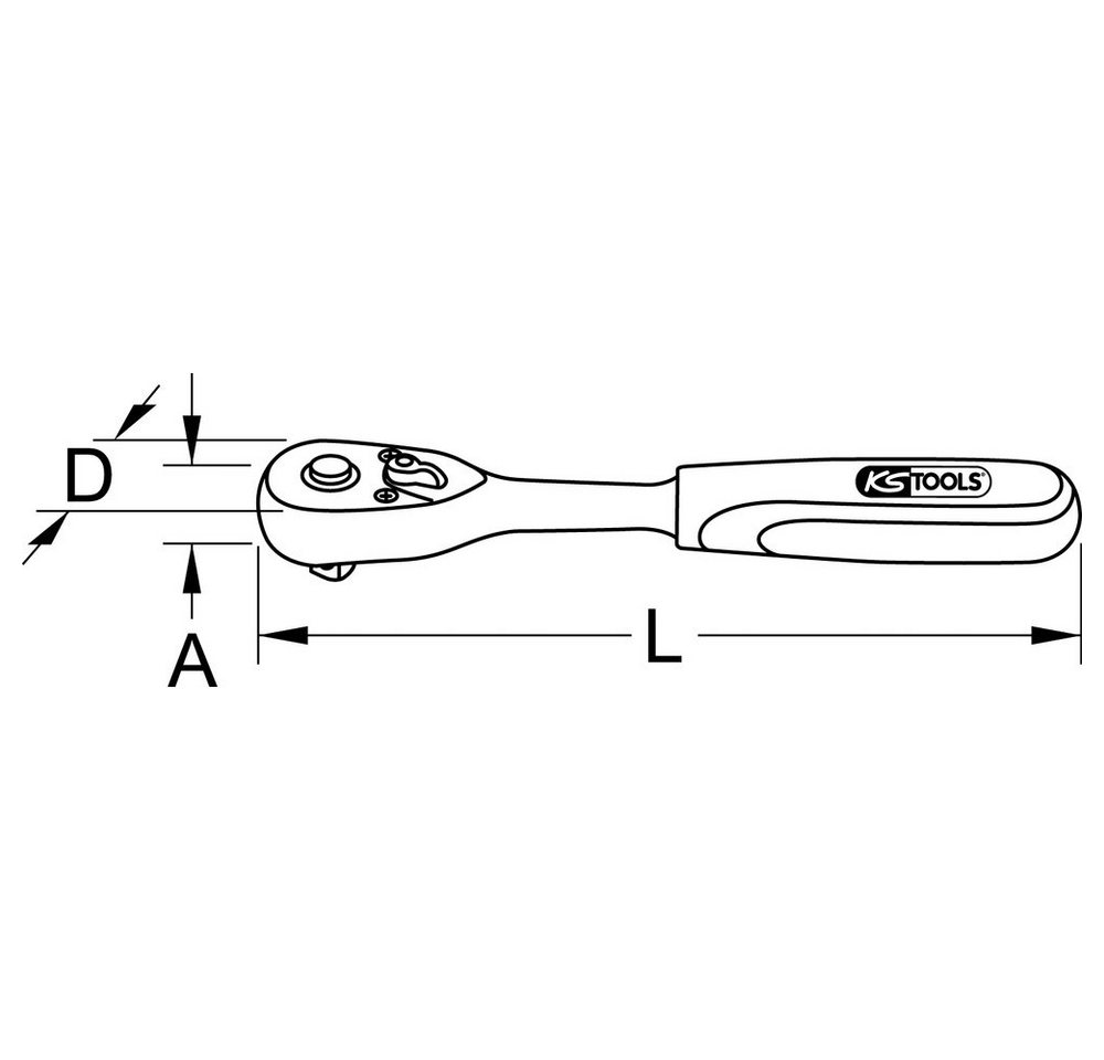 Thumbnail - KS Tools Ratsche KS Tools 920.1290 920.1290 Umschaltknarre 1/2" 245 mm