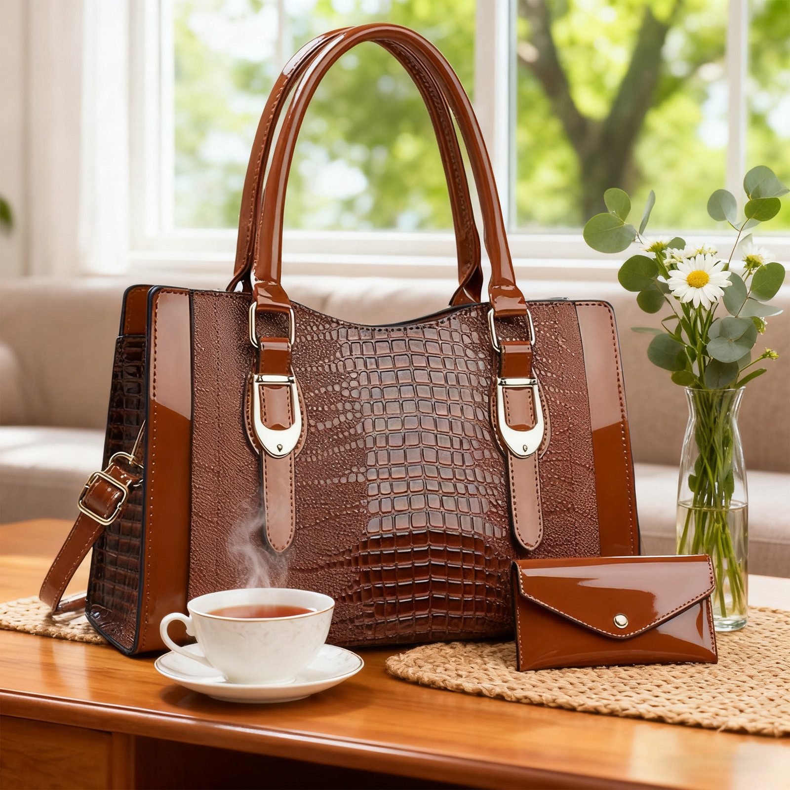 OKWISH Henkeltasche Schultertasche Tragetasche Handtasche Umhängetasche (2- günstig online kaufen