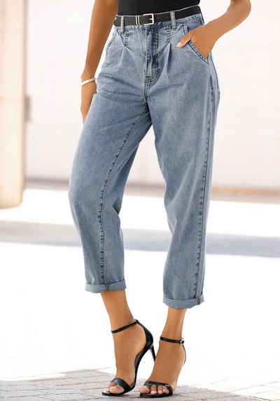Buffalo Relax-fit-Jeans in High-waist-Form mit Bundfalten