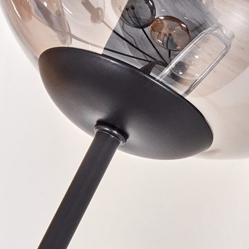 hofstein Stehlampe Stehlampe aus Metall/Glas in Schwarz/Klar/Rauch/Bernstein, ohne Leuchtmittel, Leuchte mit Glasschirmen(15cm), 168cm, 6 x E14, ohne Leuchtmittel