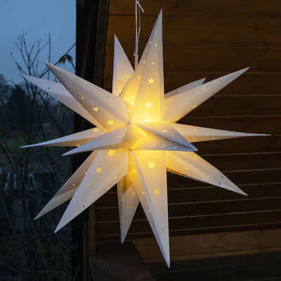 GartenHero LED Stern LED Weihnachtsstern Adventsstern Leuchtstern Fröbelstern Weihnachten, LED fest integriert, warmweiß
