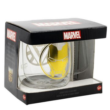 MARVEL Thermotasse Marvel Iron Man doppelwandige Kaffeetasse Glastasse 290 ml, Glas