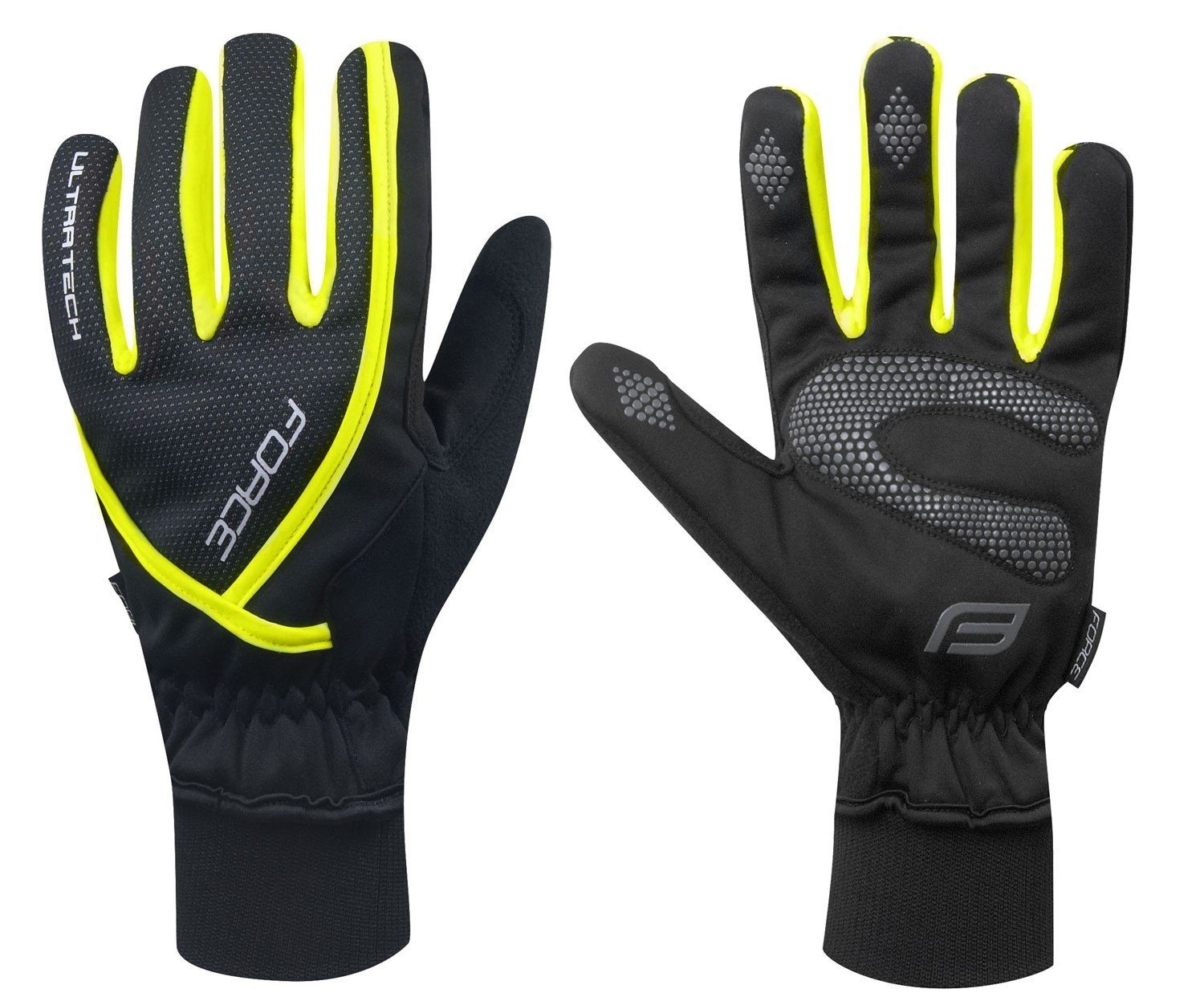 FORCE Fahrradhandschuhe FORCE Winter Handschuhe ULTRA TECH fluor 0 °C bis +5 °C *
