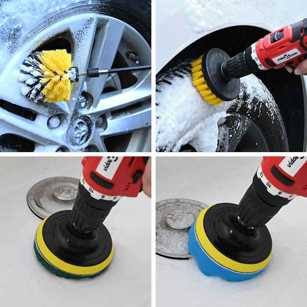 vidaXL Reinigungsbürsten-Set Auto Bürsten Set Mehrfarbig Poly-Rattan, (28-tlg) – Bild 2 von 5