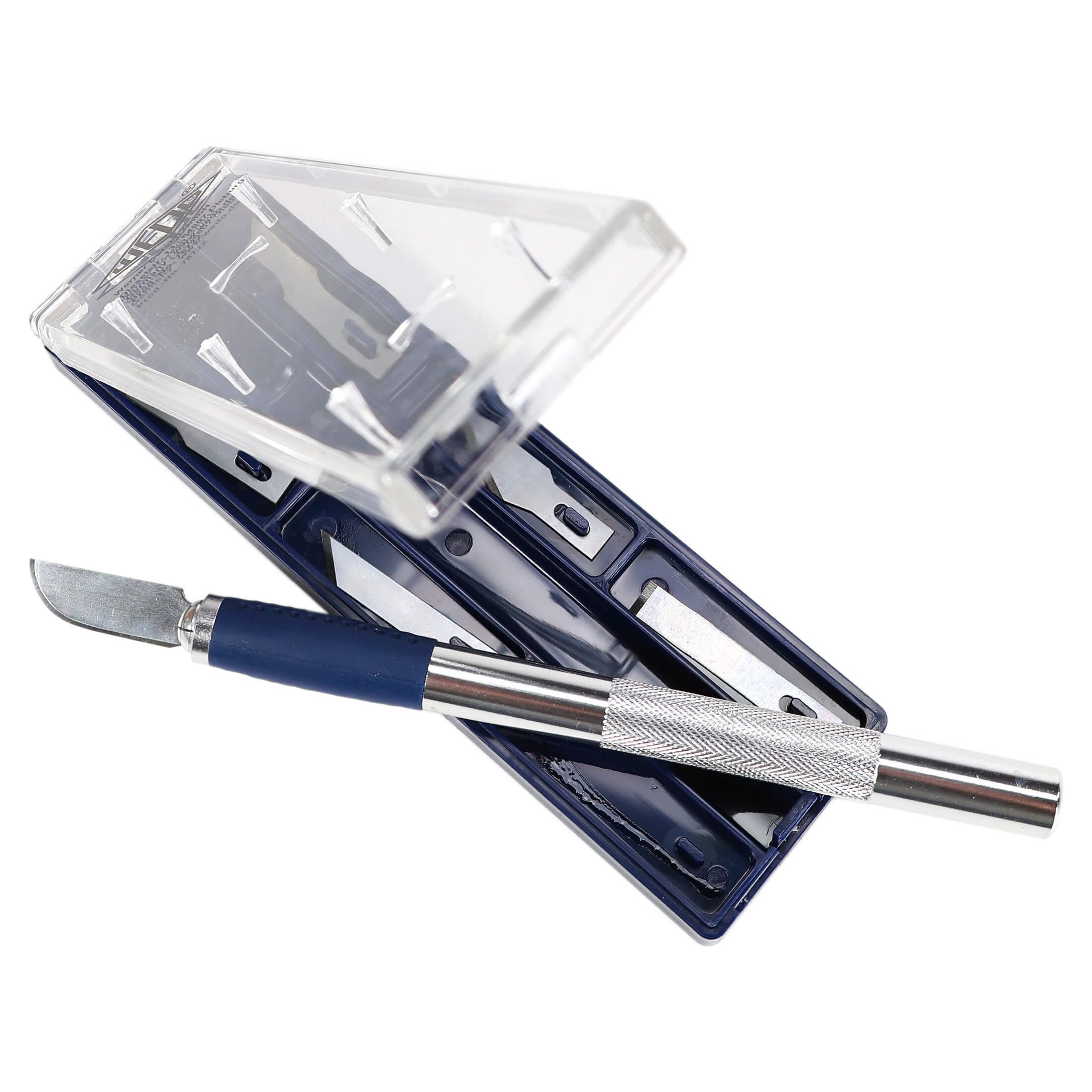 WEDO Cuttermesser WEDO Hobbymesser Set mit 6 Klingenformen - Skalpell Hobbymesser, (8-tlg), 6 Klingenformen, komfortable Soft-Griffzone