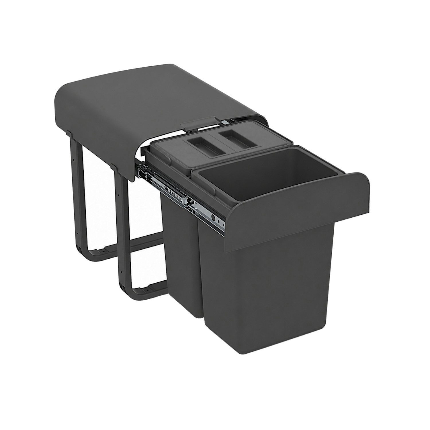 EKOTECH Einbaumülleimer Ekotech AS77S Aladin 2x7 Liter mit Biodeckel