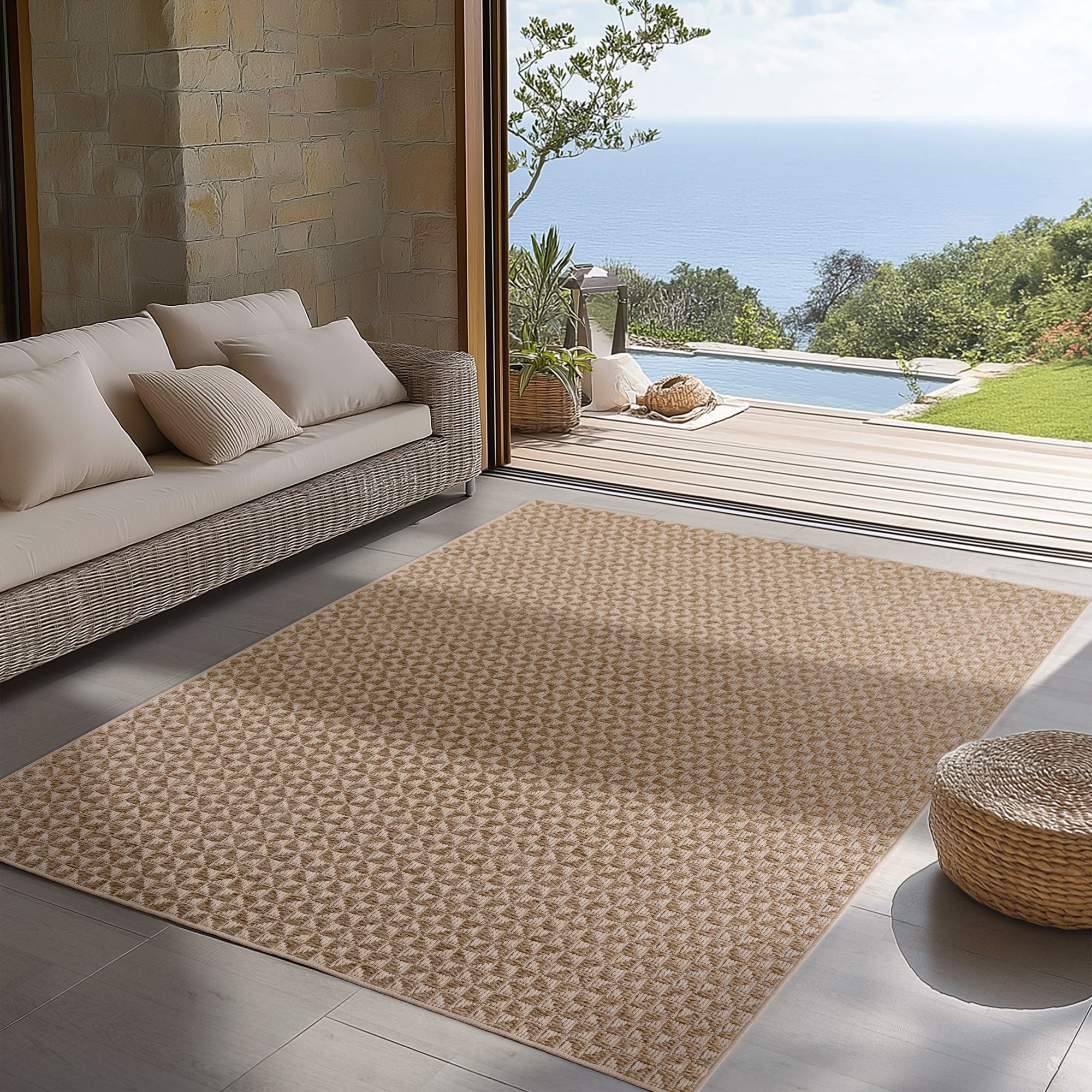 Carpettex Outdoorteppich Boho Design, Rechteckig, Höhe: 5 mm, Outdoor Teppi günstig online kaufen