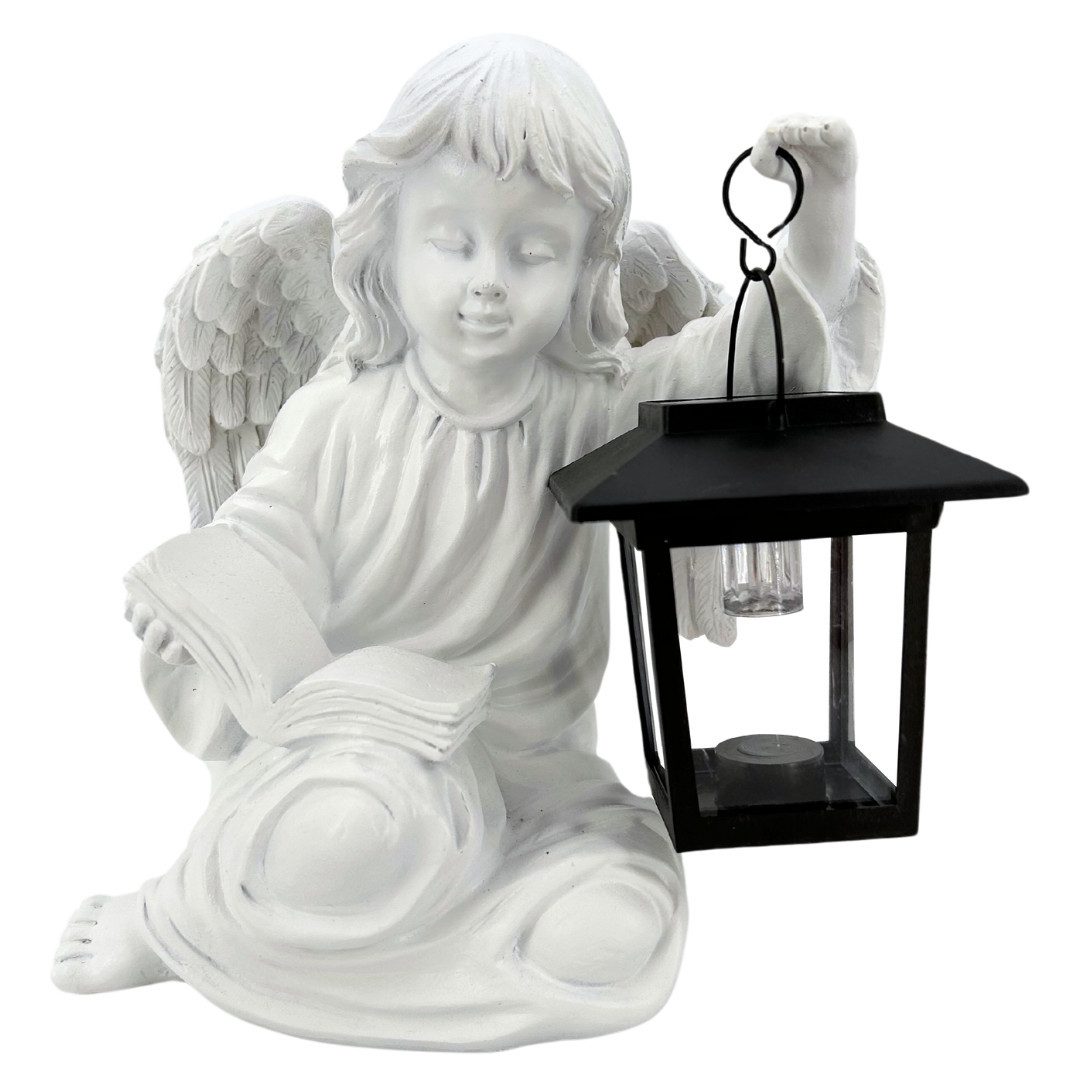 abc HOME Dekofigur Engel mit Laterne, LED, Solarpanel, Für jeden Anlass geeignet