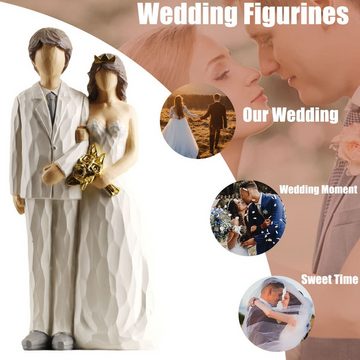 HYTIREBY Dekofigur Unser Hochzeitstag, aus Kunstharz geformte handbemalte Figuren, (1 St), Statue,Figuren für Paare, geeignet für Hochzeitsdekoration, Jahrestag