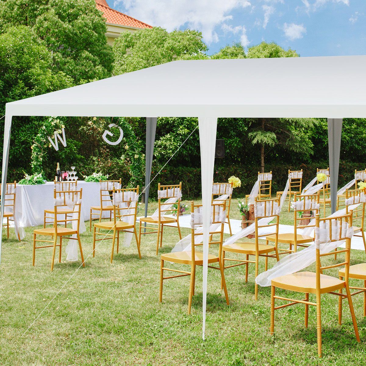 COSTWAY Pavillon Partyzelt, 6x3m günstig online kaufen