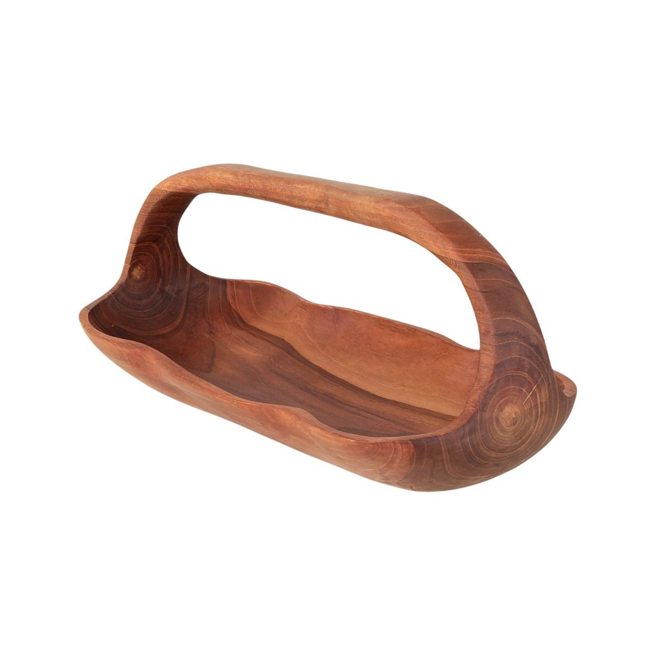 Licht-Erlebnisse Dekoschale BALI, mit Griff 43 cm lang Holz massiv Handarbeit Unikat