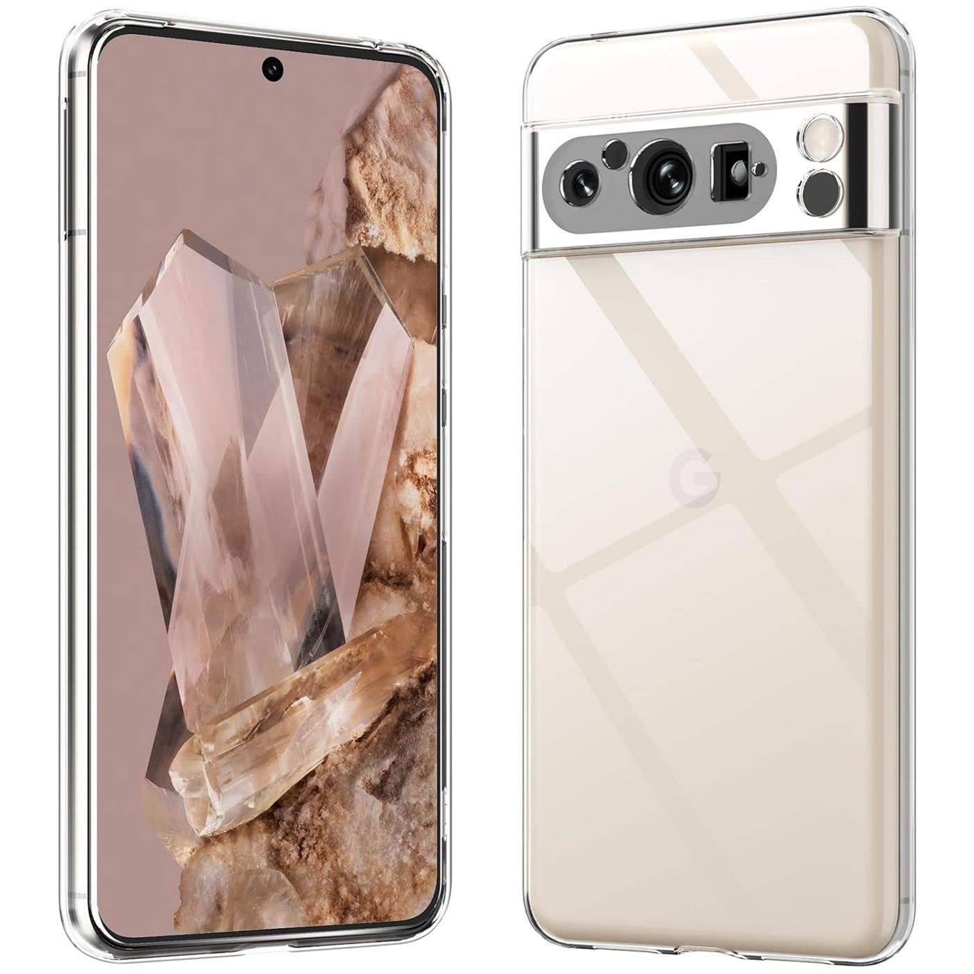 CoolGadget Handyhülle Transparent Ultra Slim Case für Google Pixel 8 Pro 6,7 Zoll, Silikon Hülle Dünne Schutzhülle für Pixel 8 Pro Hülle