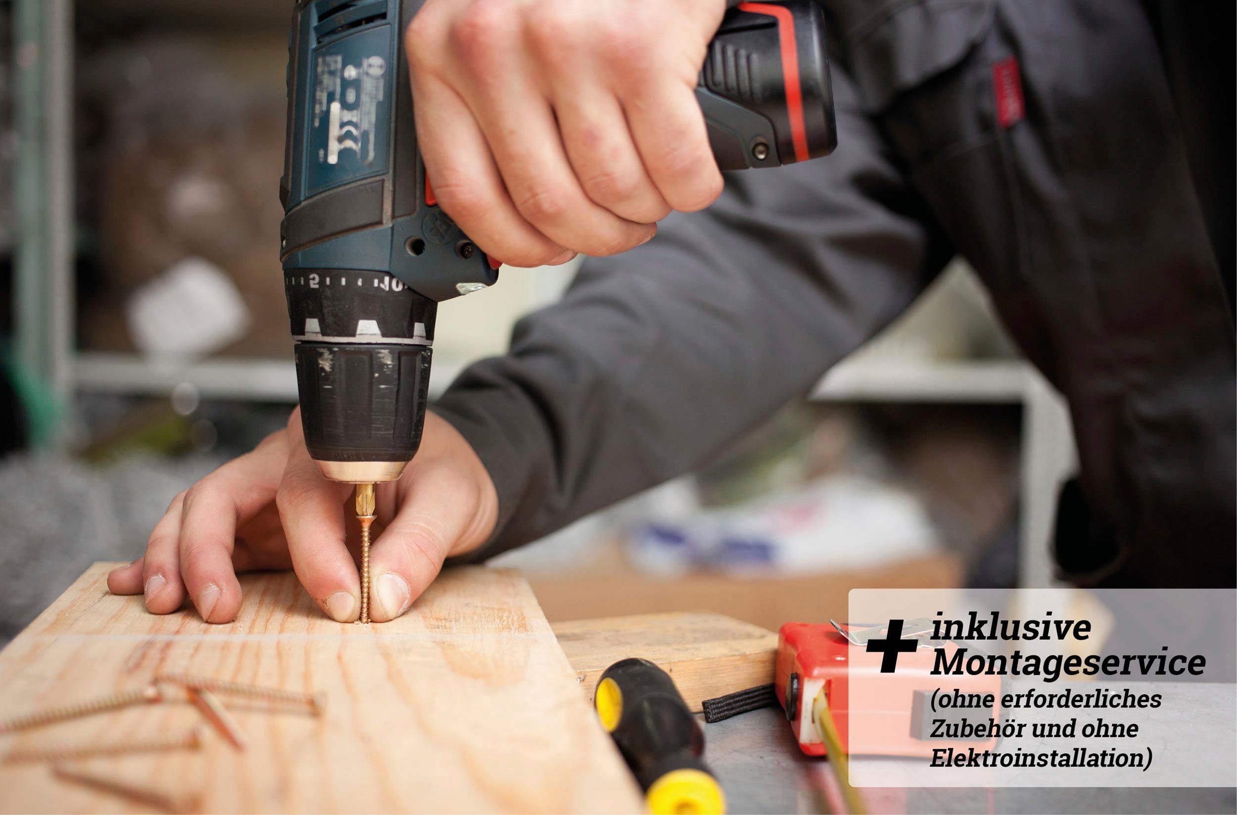 weka Sauna Cubilis, BxTxH: 198 x 148 x 205 cm, 45 mm, (Set) 7,5 kW-Ofen mit digitaler Steuerung