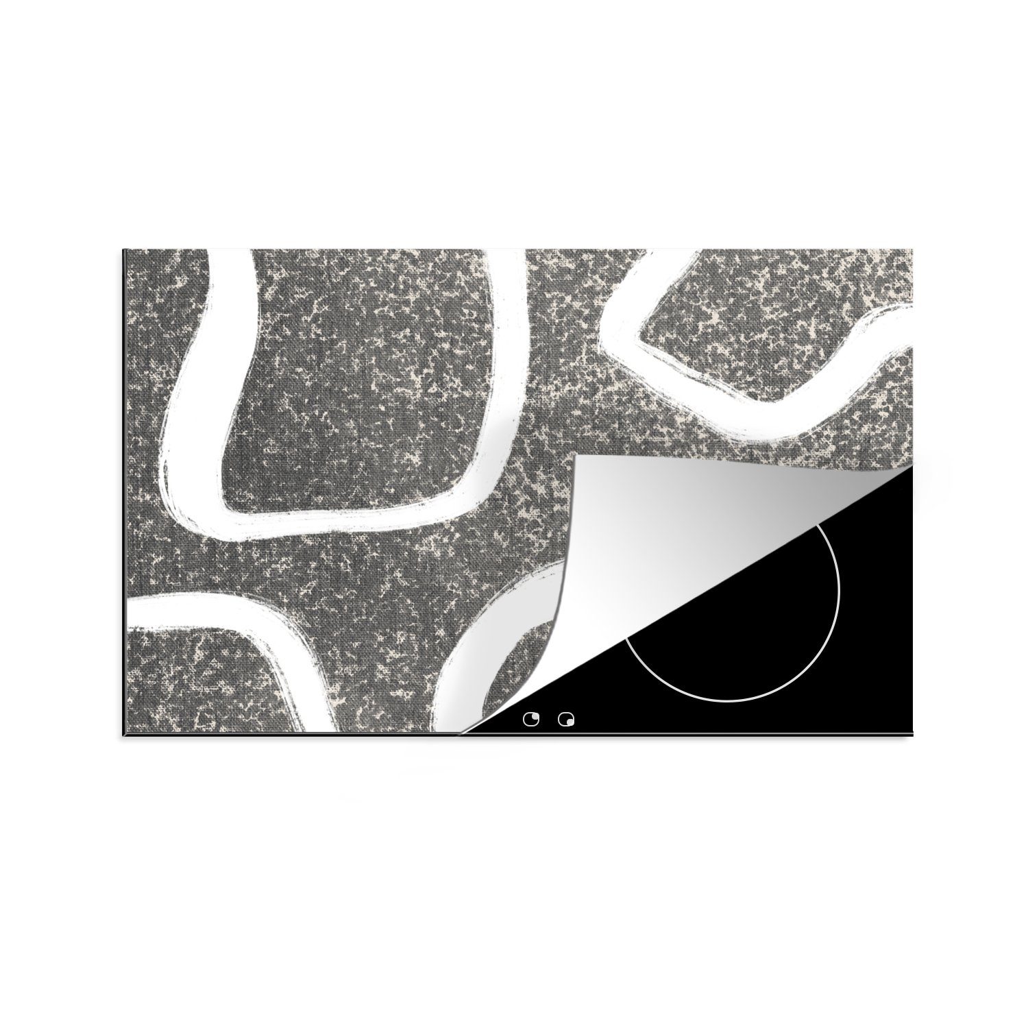 MuchoWow Herdblende-/Abdeckplatte Abstrakt - Minimalismus - Design, Vinyl, (1 tlg), 81x52 cm, Induktionskochfeld Schutz für die küche, Ceranfeldabdeckung