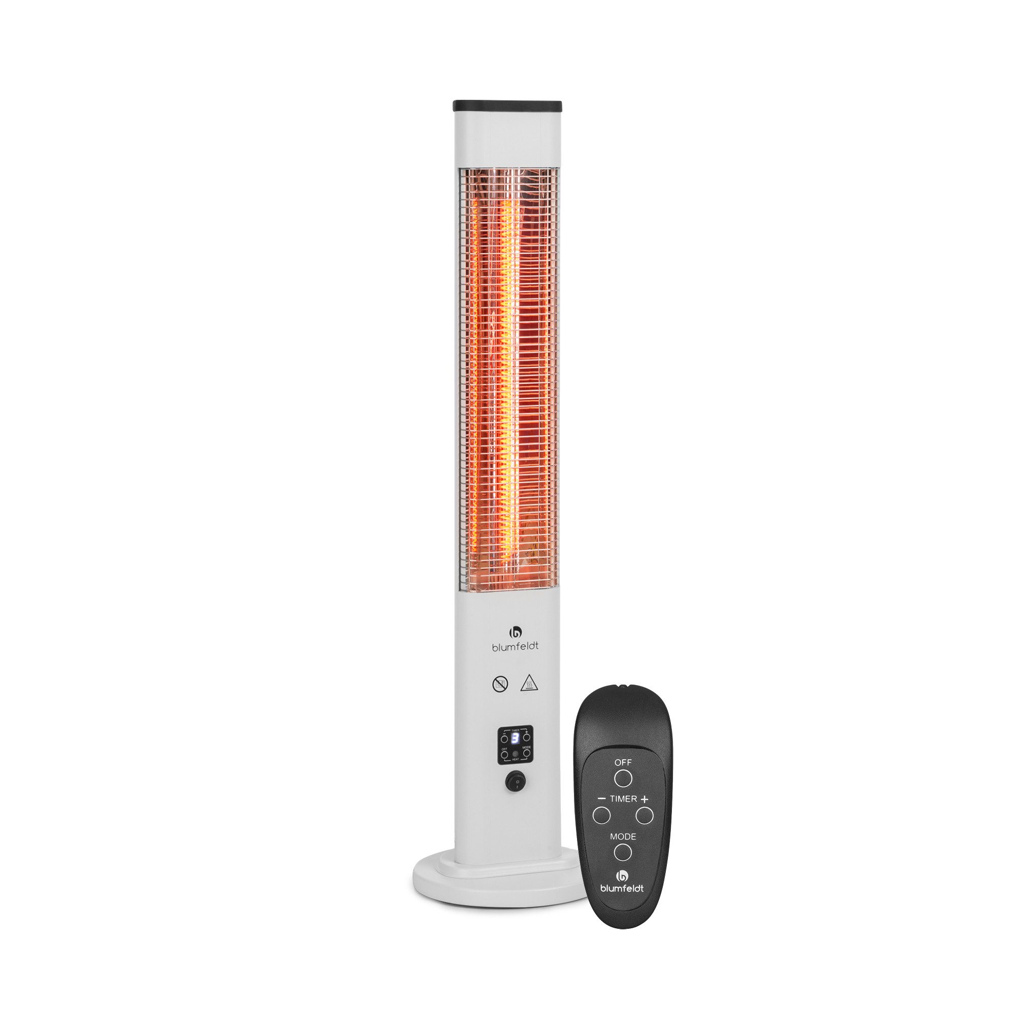 blumfeldt Terrassenstrahler Heat Guru Plus In&Out, Infrarot Heizstrahler Terrasse elektrisch Infrarotheizung Standgerät