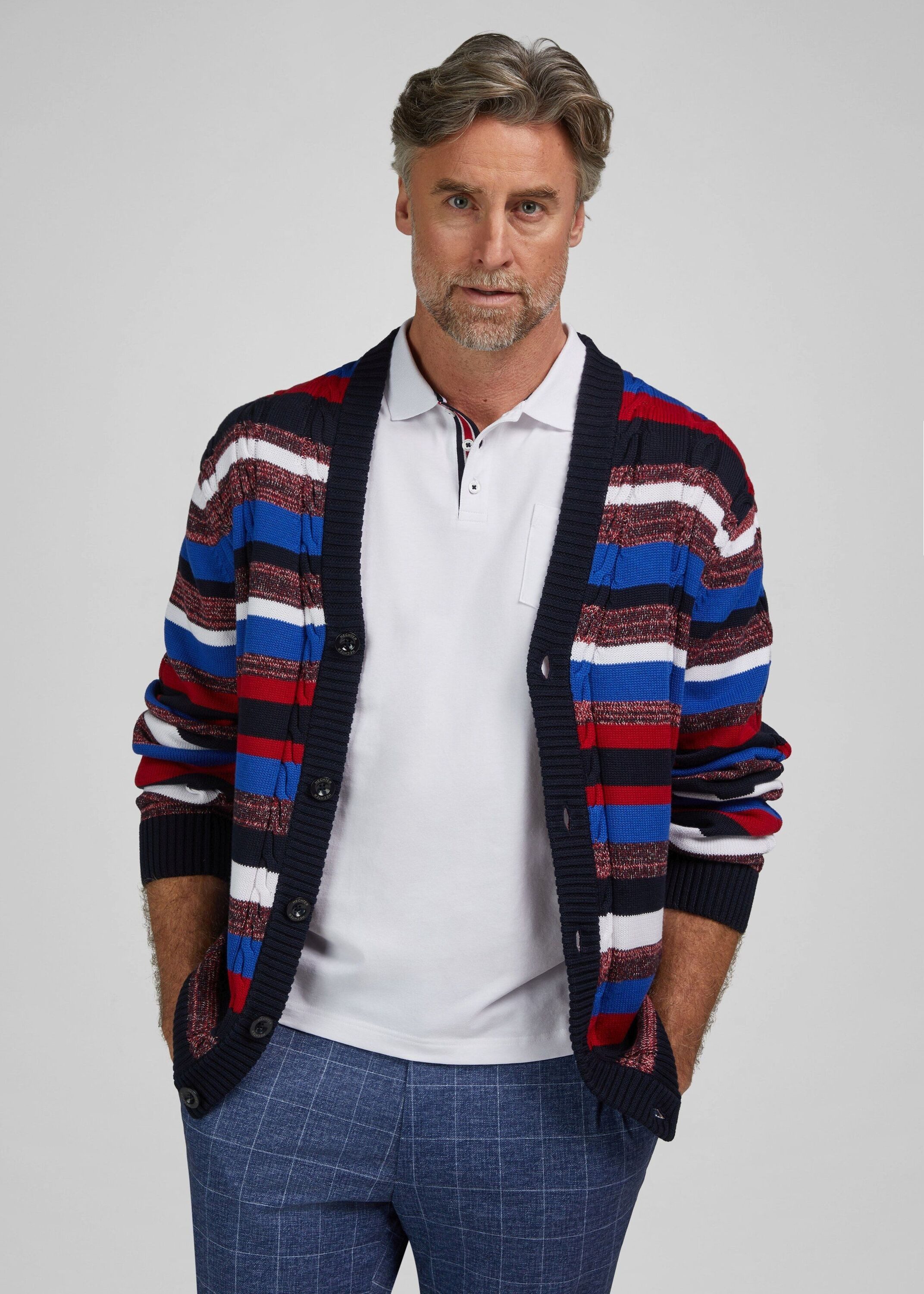 HECHTER PARIS Cardigan Ikonisches Multicolor-Design